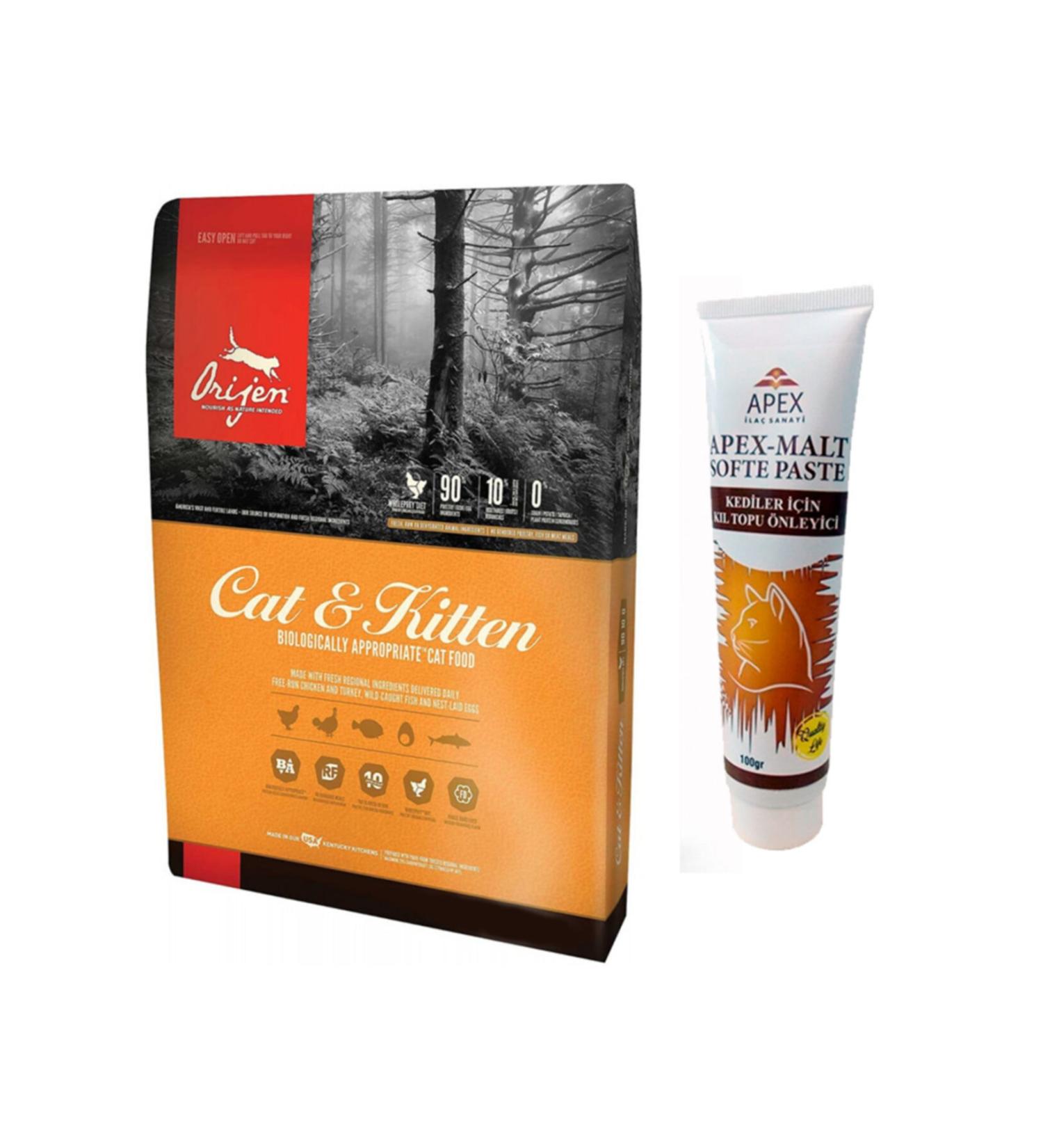 Orijen Kitten Kitten Food 1.8 kg + Apex Cat Malt 100 gr