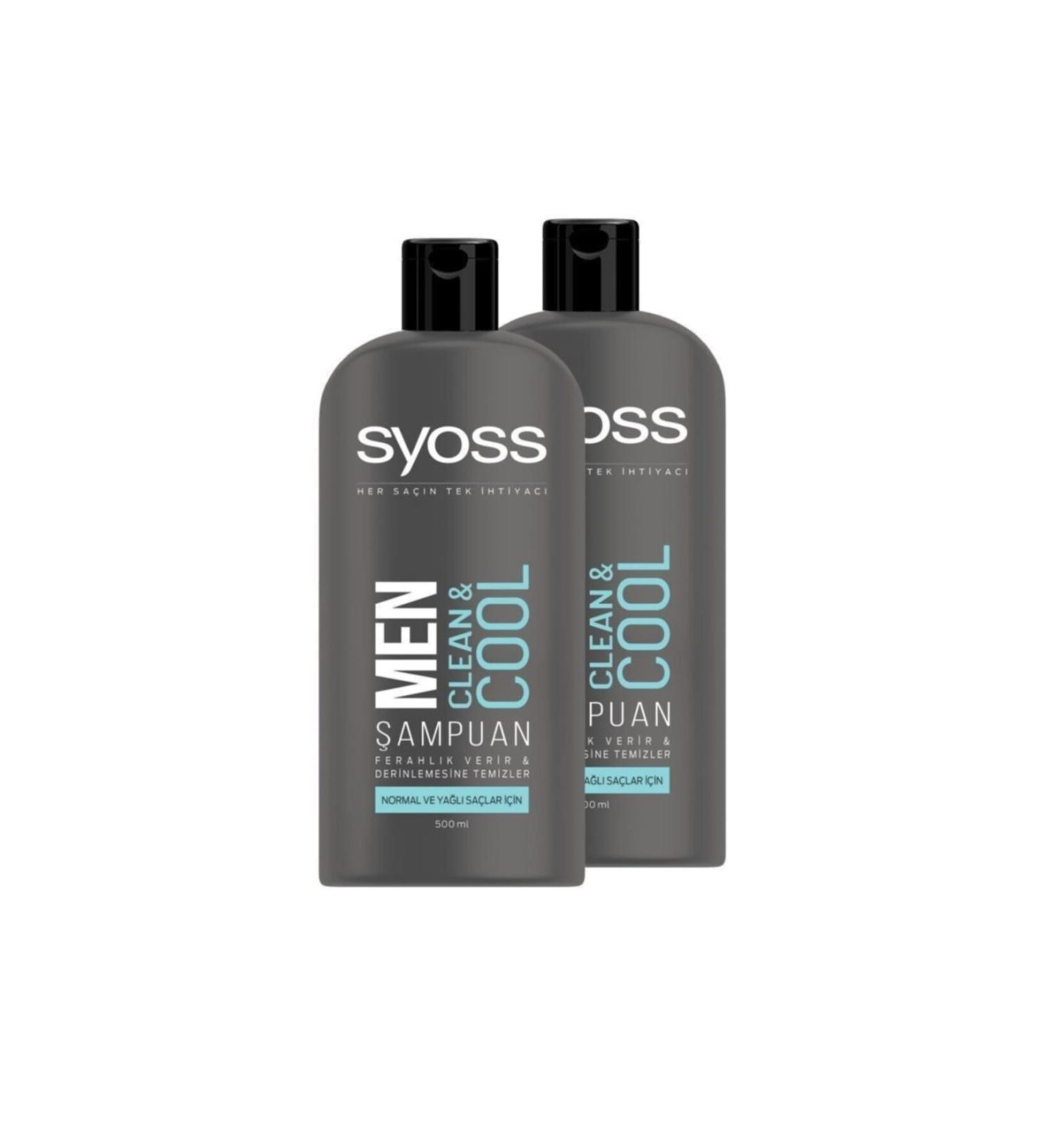 Syoss Men Clean & Cool Shampoo 500 Ml X 2 Pieces