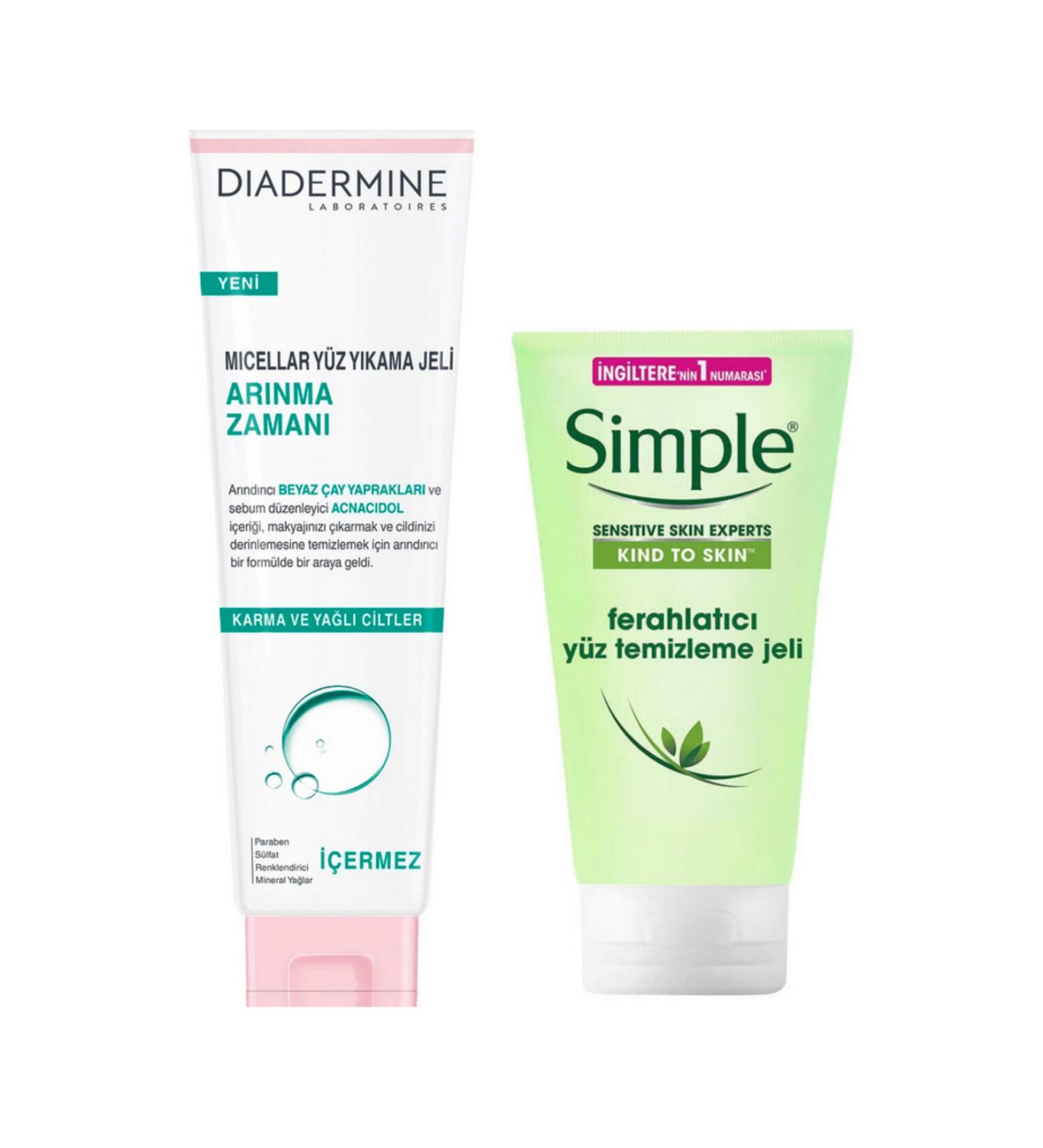 Diadermine Cleansing Time Face Wash Gel 150ml and Simple Refreshing Face Cleansing Gel 150ml 869900100437828