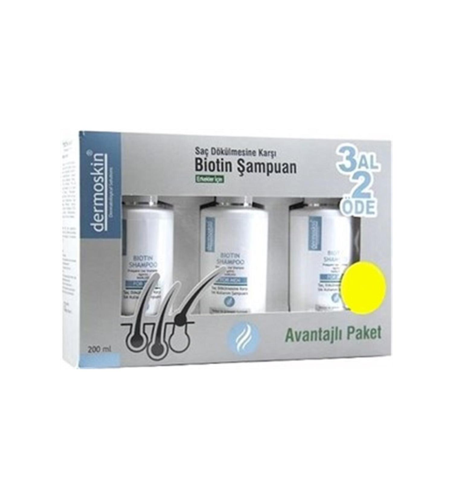 Dermoskin Biotin Anti Hair Loss Shampoo for Men 200 Ml - Buy 3 Get 2