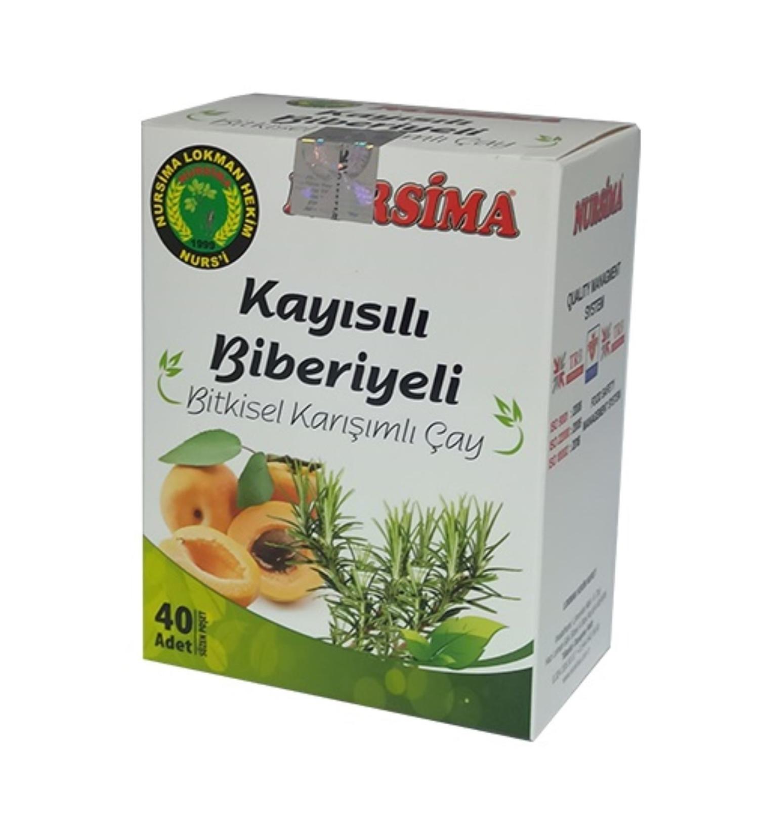 Nursima Apricot Rosemary Herbal Mix Tea 40 Filtering Bags