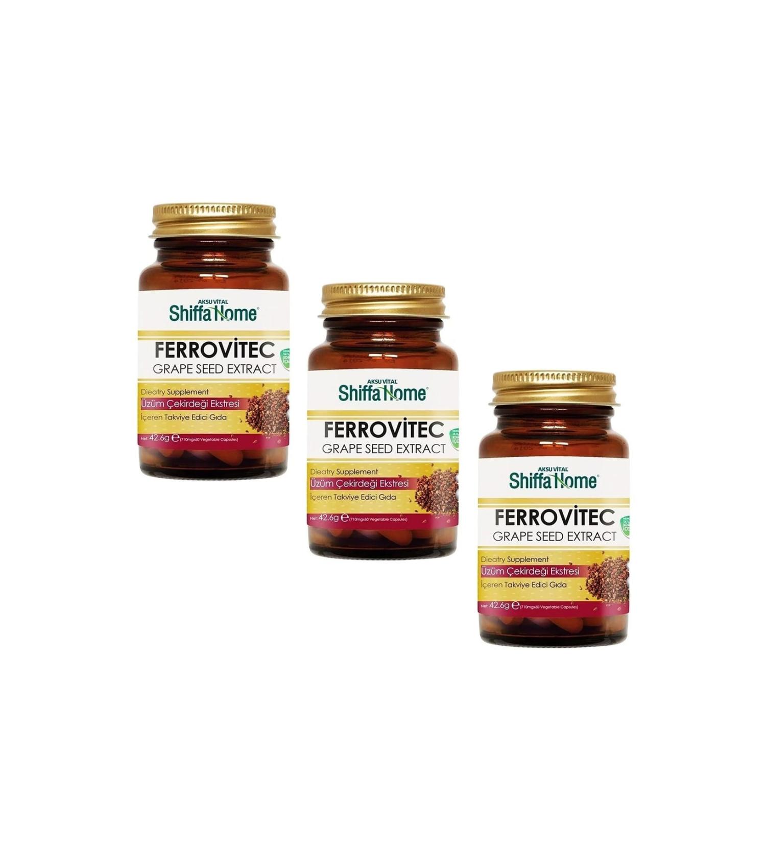 Shiffa Home 3 Pieces (aksuvital) Ferrovitec 710 Mg 60 Capsules