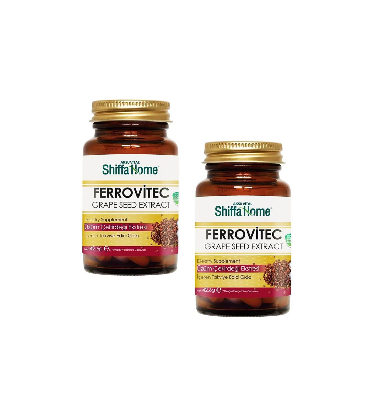 Shiffa Home 2 Pieces (aksuvital) Ferrovitec 710 Mg 60 Capsules