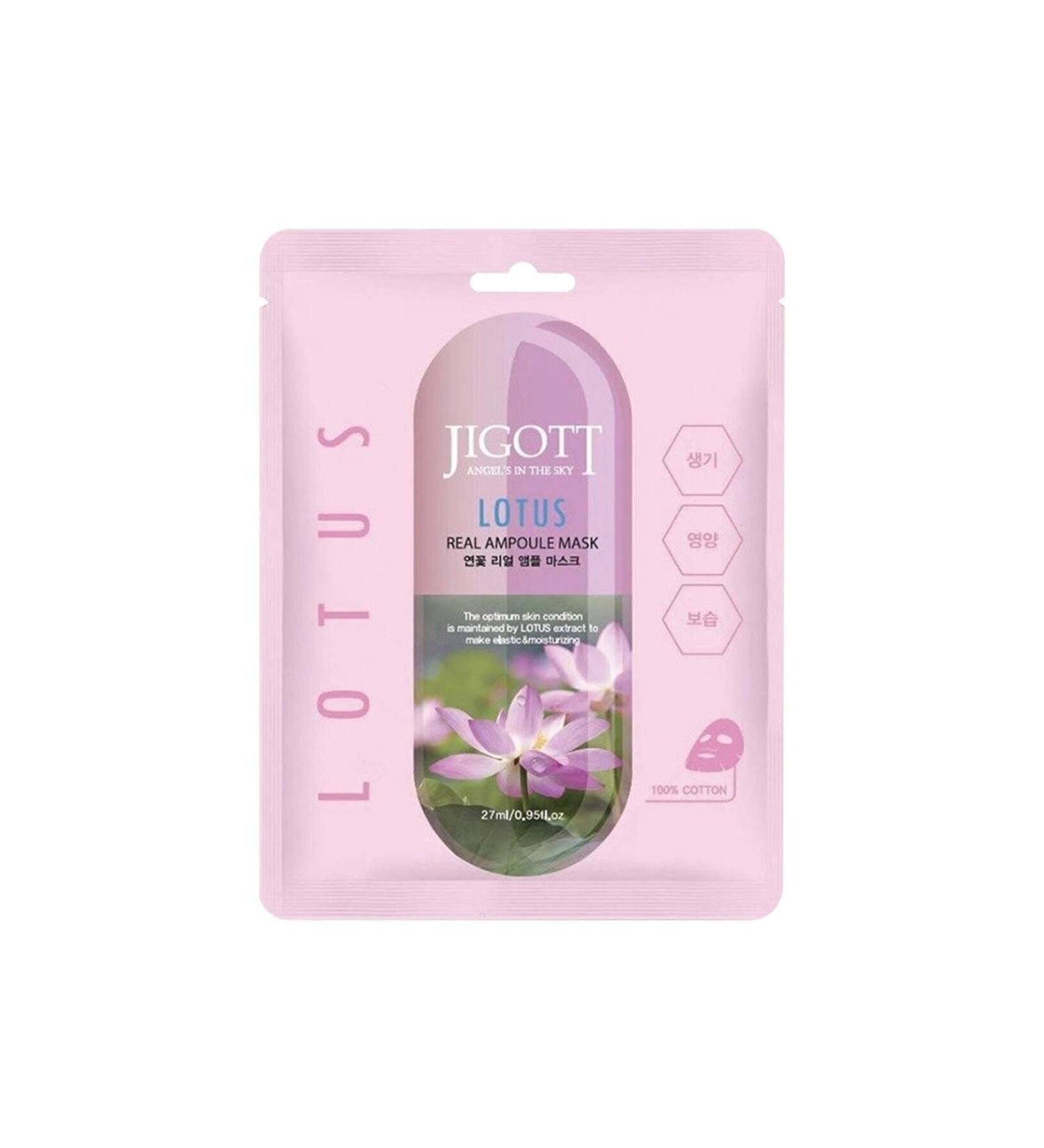 Jigott Lotus Revitalizing Moisturizing and Brightening Real Ampoule Mask - Buy Online on GoSupps.com