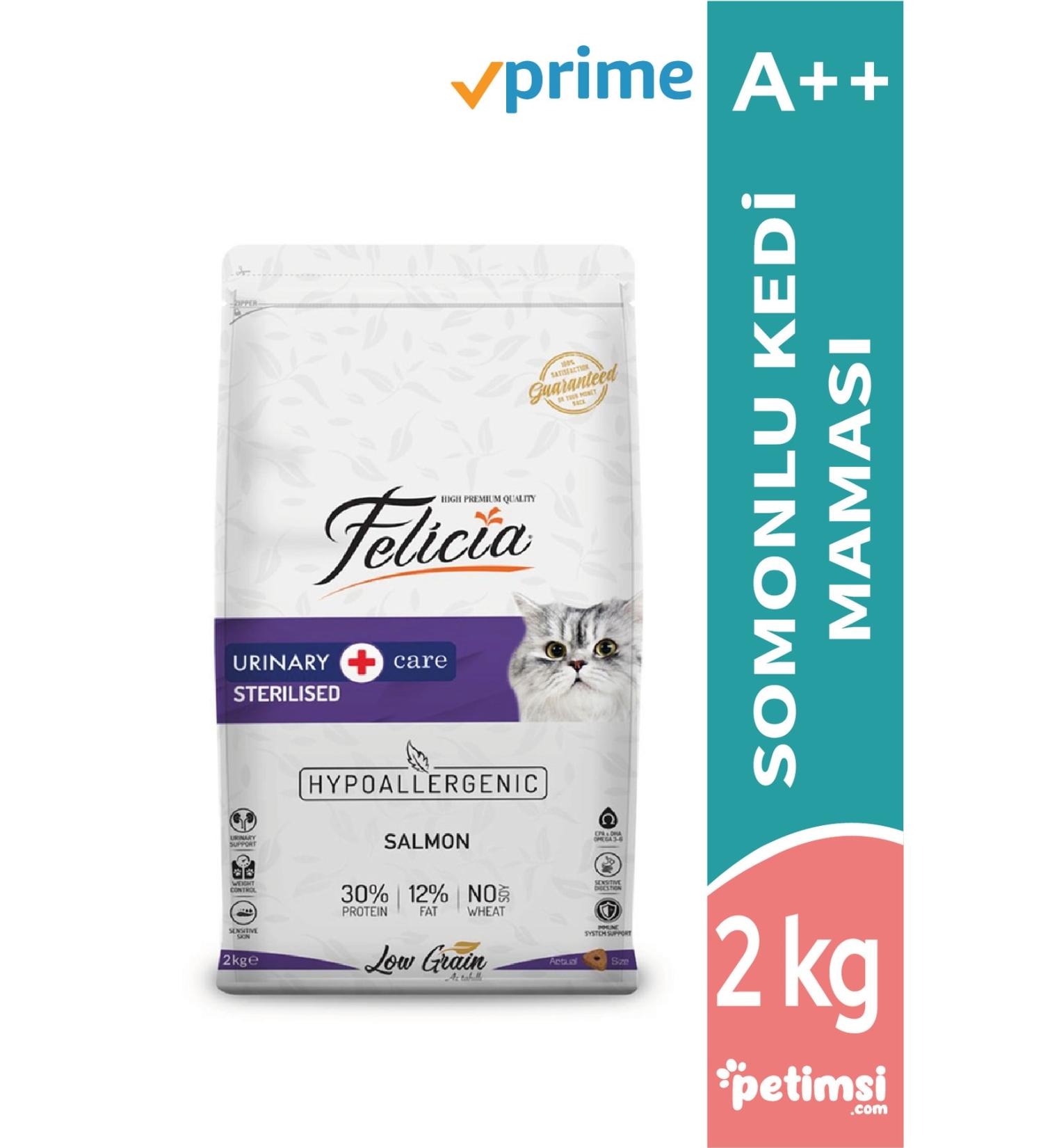 Felicia Hypo-allergenic Low Grain Sterilized Cat Food with Salmon for Urinary Health 2 Kg