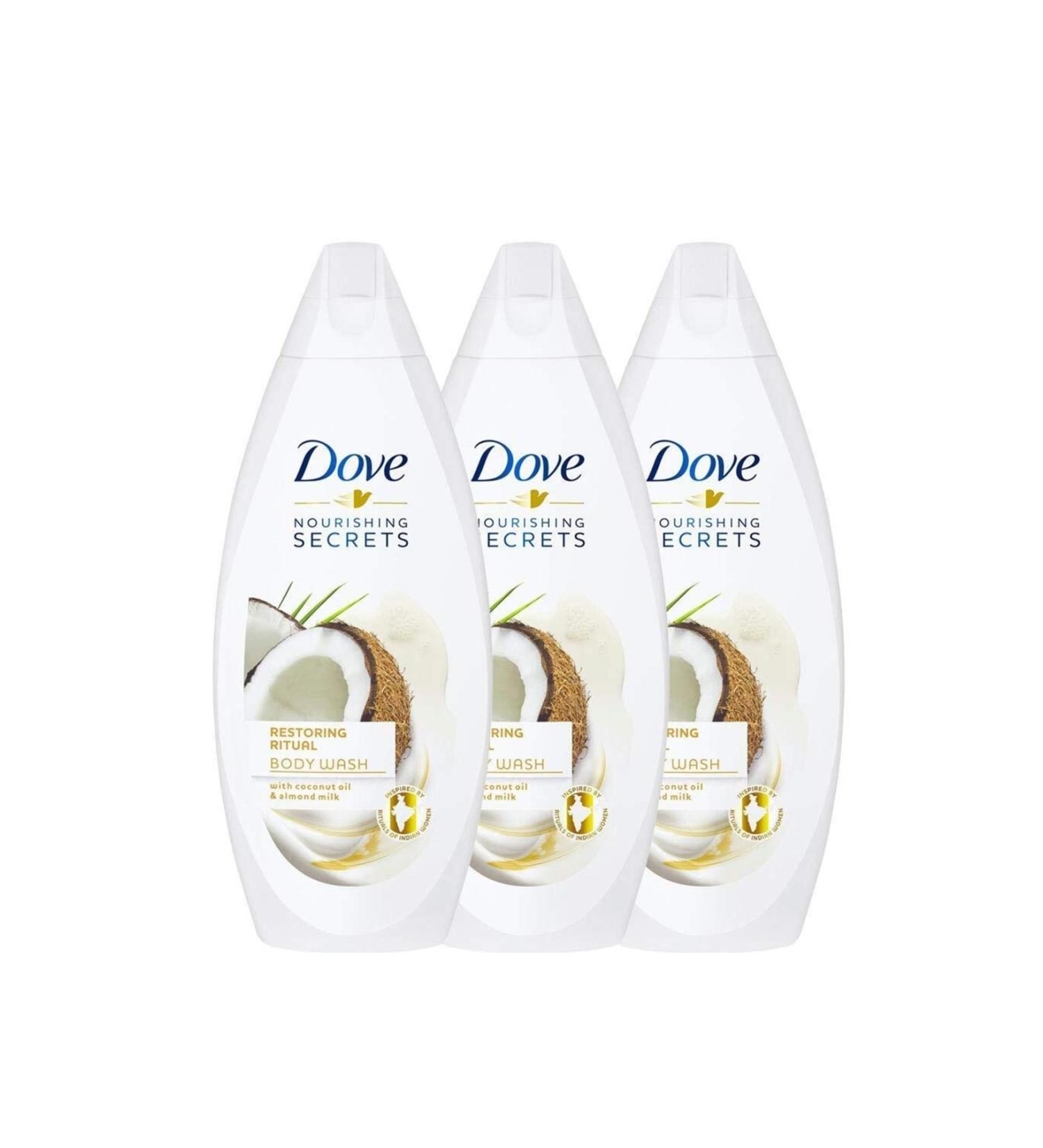 Dove Moisturizing Coconut Oil & Almond Milk Extract Shower Gel 500 Ml X 3 Pcs - Buy Online on GoSupps.com