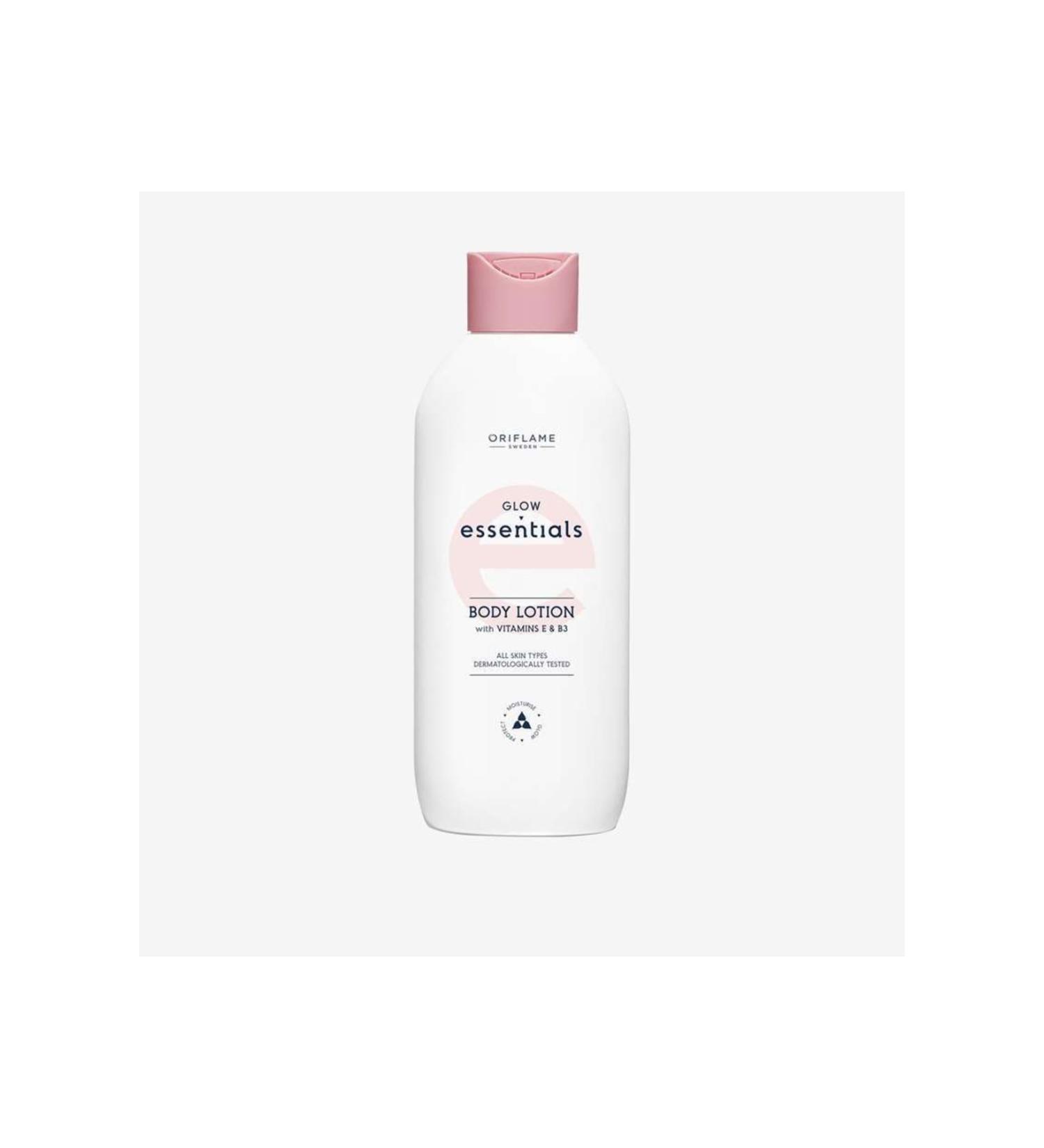 Oriflame Glow Essentials Vitamin E & B3 Non-GMO & Paraben Body Lotion - Buy Online on GoSupps.com