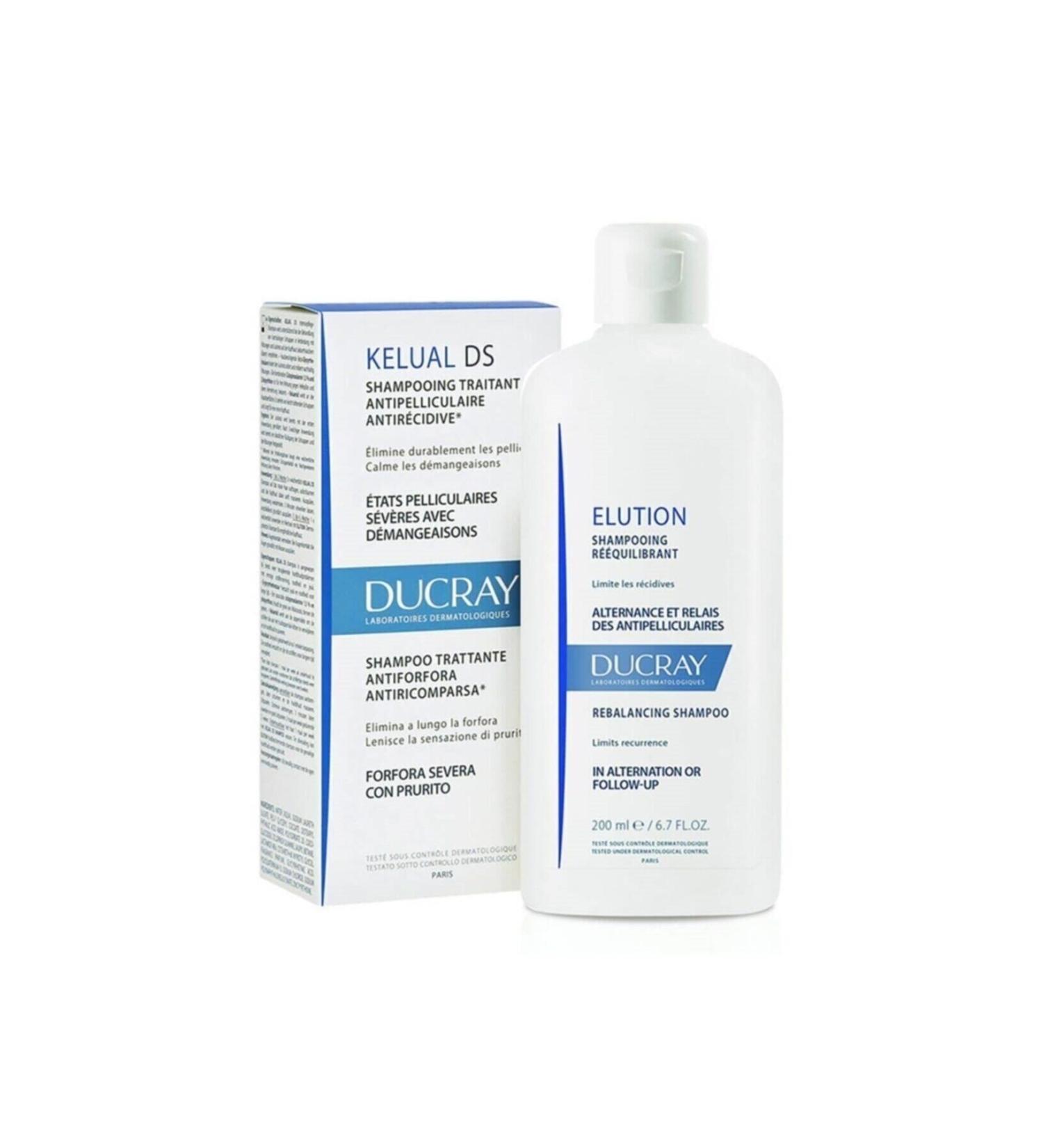 Ducray Kelual Ds Shampoo 100ml + Elution Shampoo 200 ml Double Set