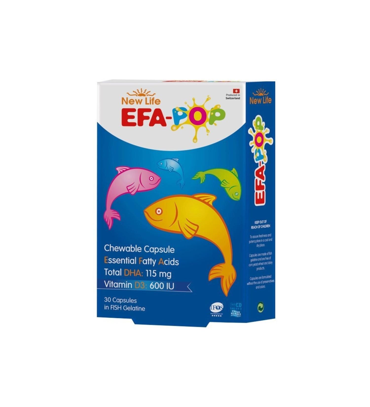 New Life Efa Pop Fish Oil Supplementary Food 30 Chewable Capsules