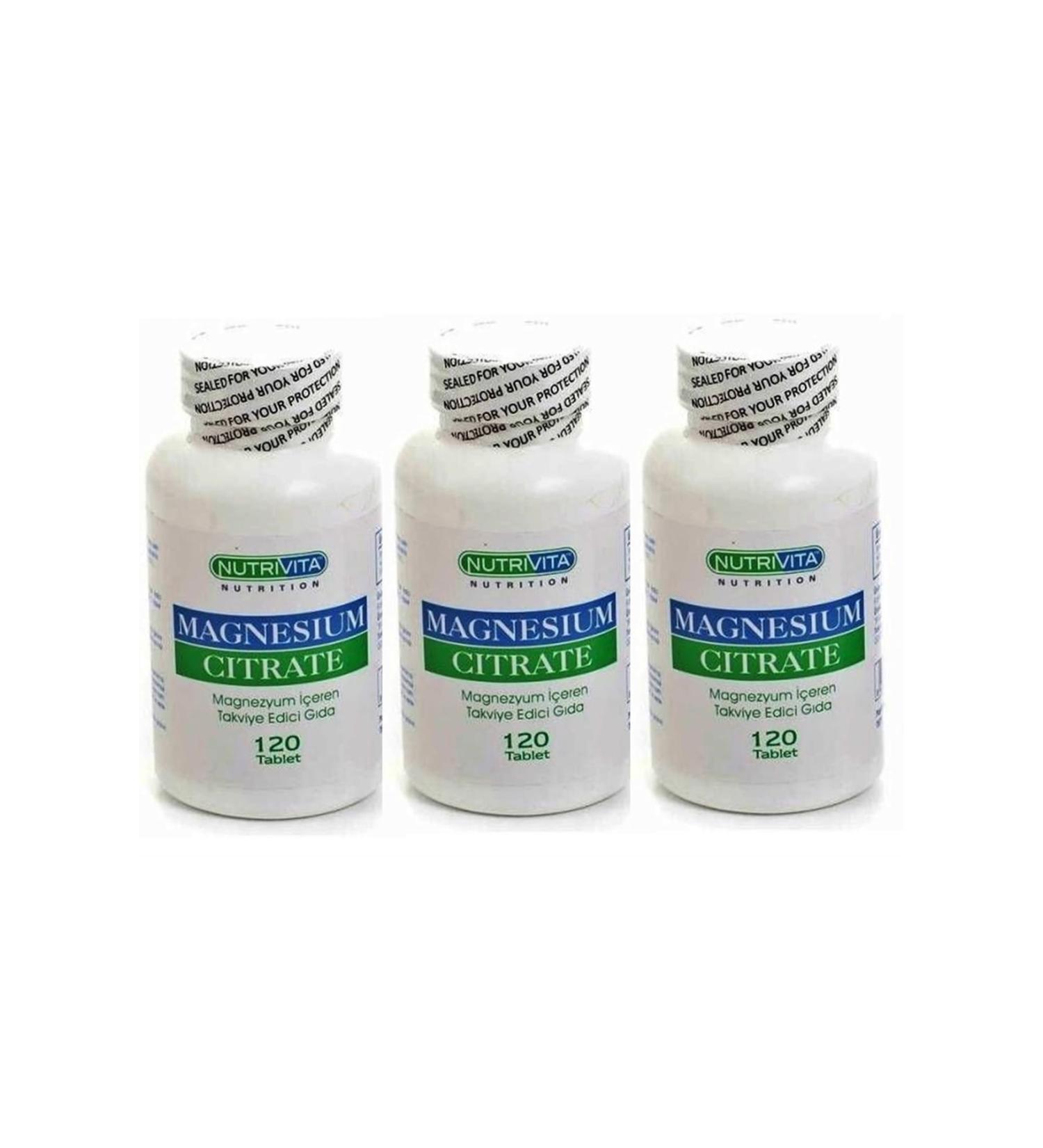 Nutrivita Nutrition Magnesium Citrate 250 Mg 120 Tablets 3 Pieces