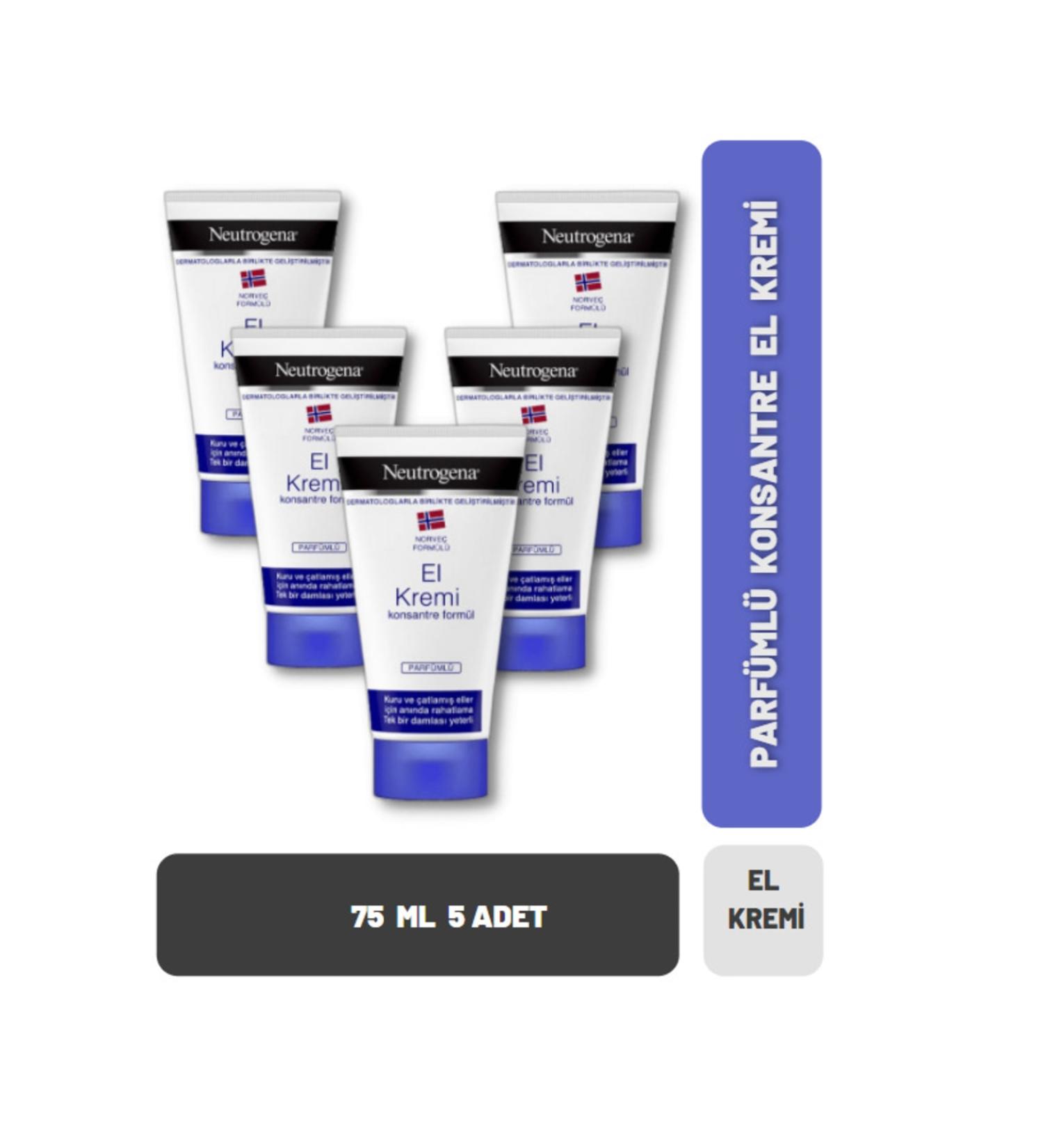 Neutrogena Norwegian Formula Concentrated Perfumed Hand Cream 75 ml X 5 Pcs