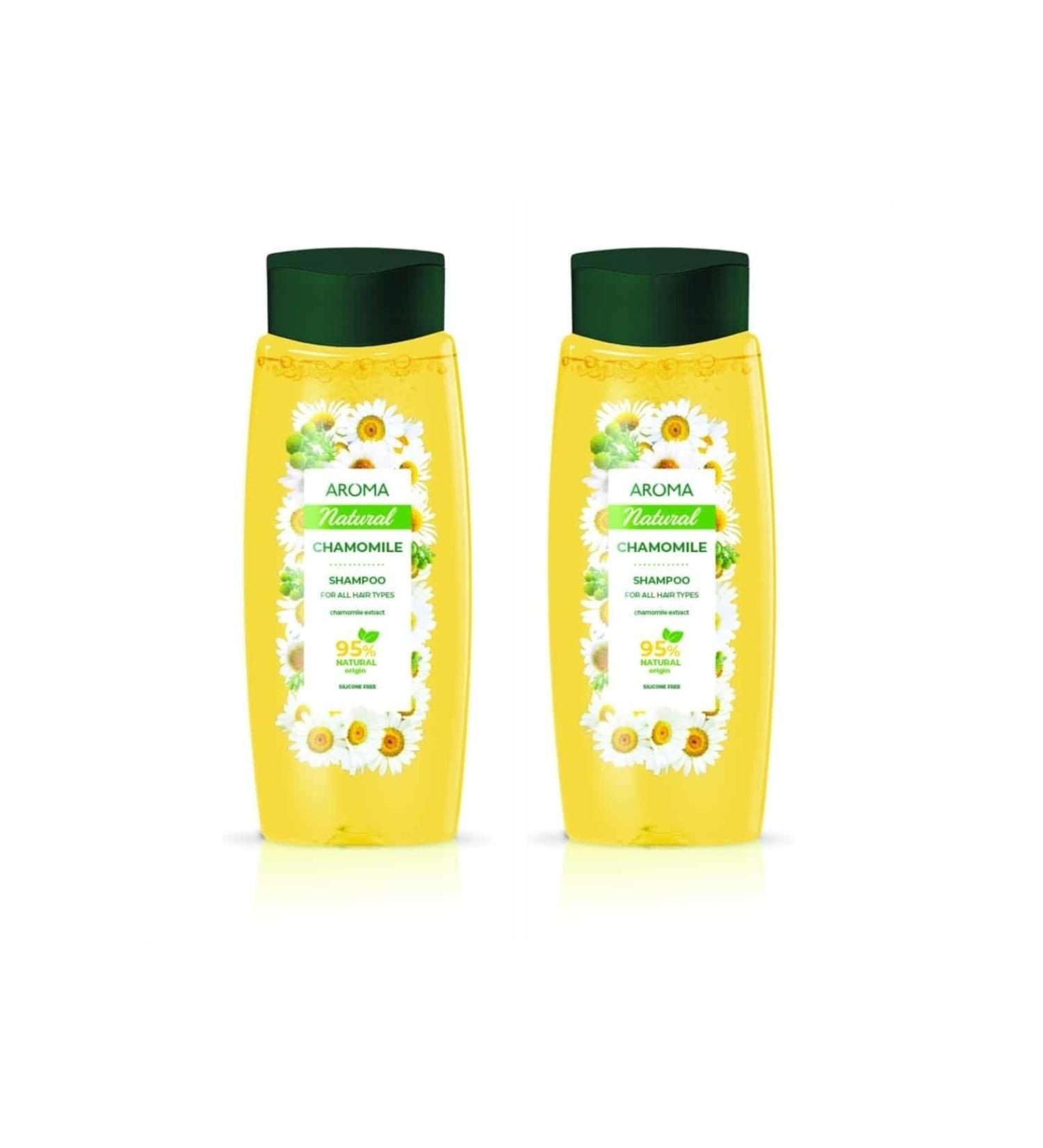 AROMA NATURAL Chamomile Essence Shampoo for All Hair 2 X 400 Ml