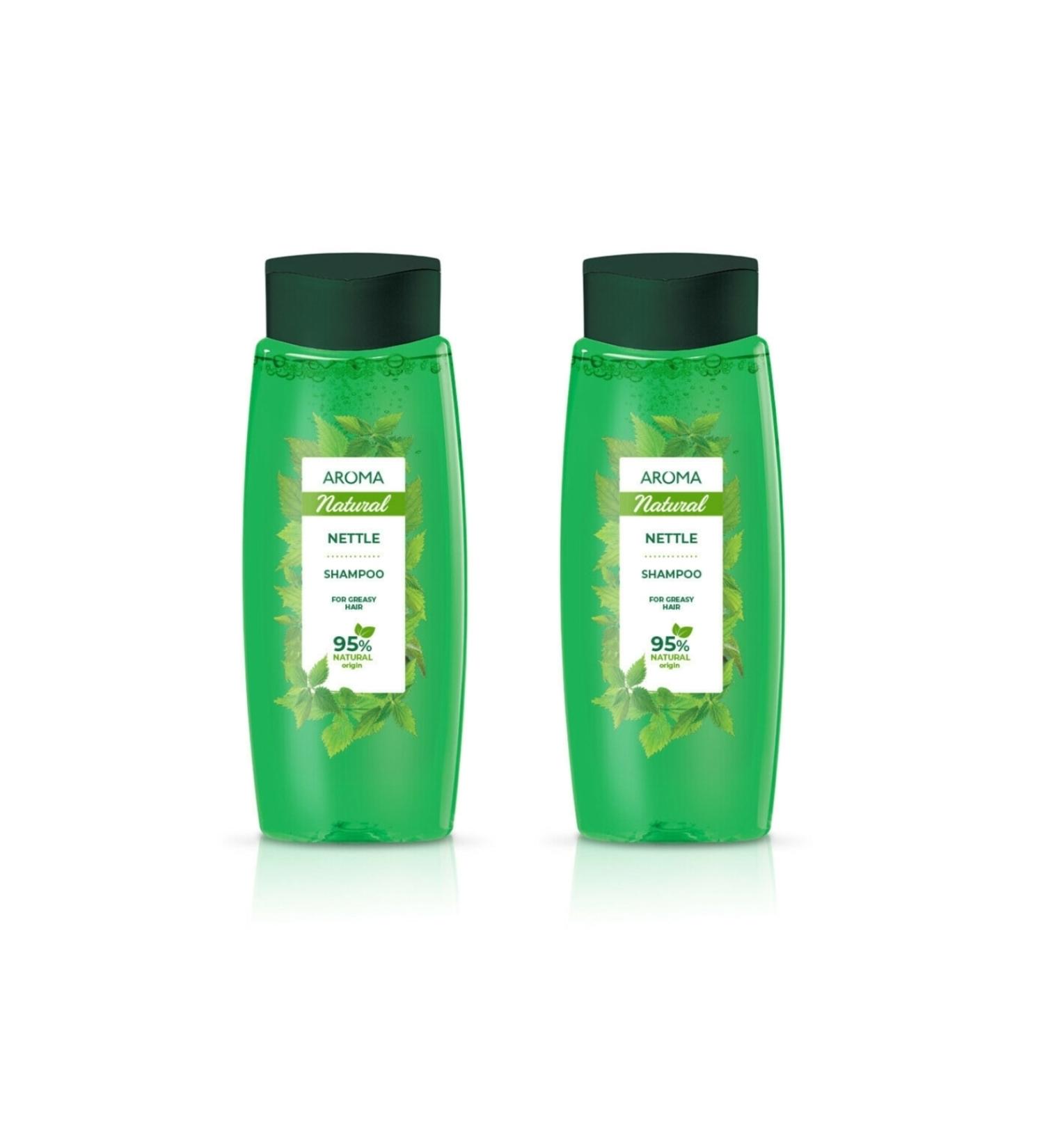 AROMA NATURAL Nettle Essence Shampoo For Oily Hair 2 X 400 Ml
