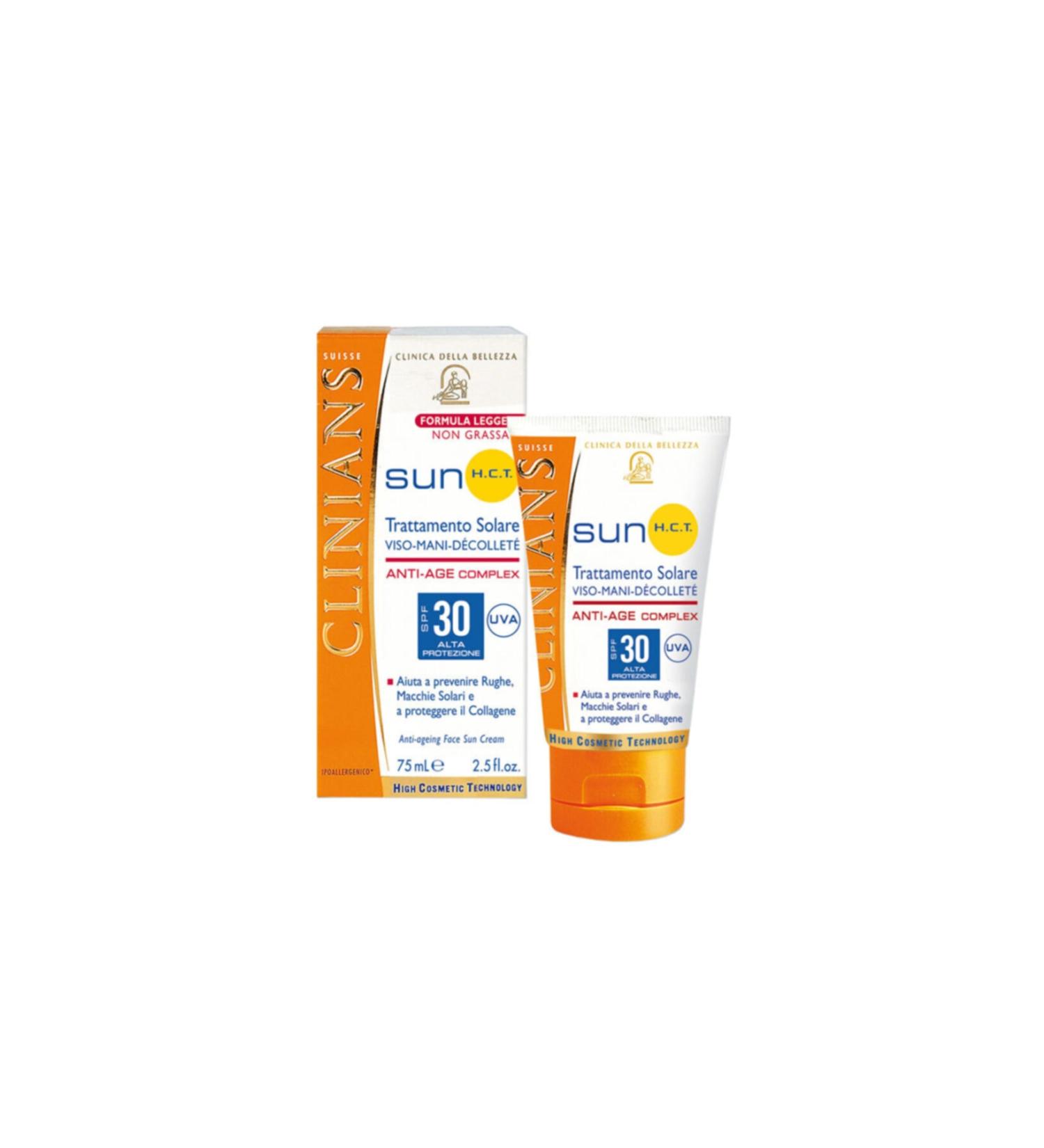 Clinians Sun Hct Trattamento Solare Anti Aging Face Sun Cream Spf30 50ml