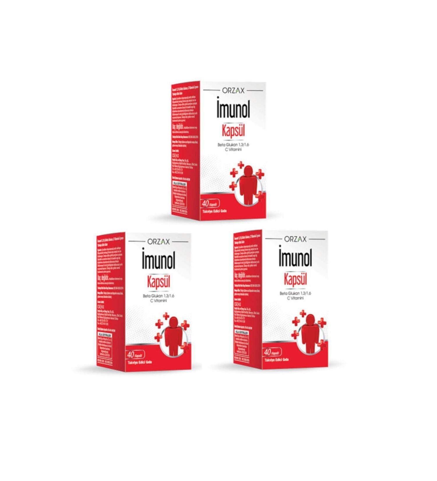 IMUNOL Ocean Beta Glucan 1.3/1.6 and Vitamin C Containing Imunol 40 Capsules*3 Pieces