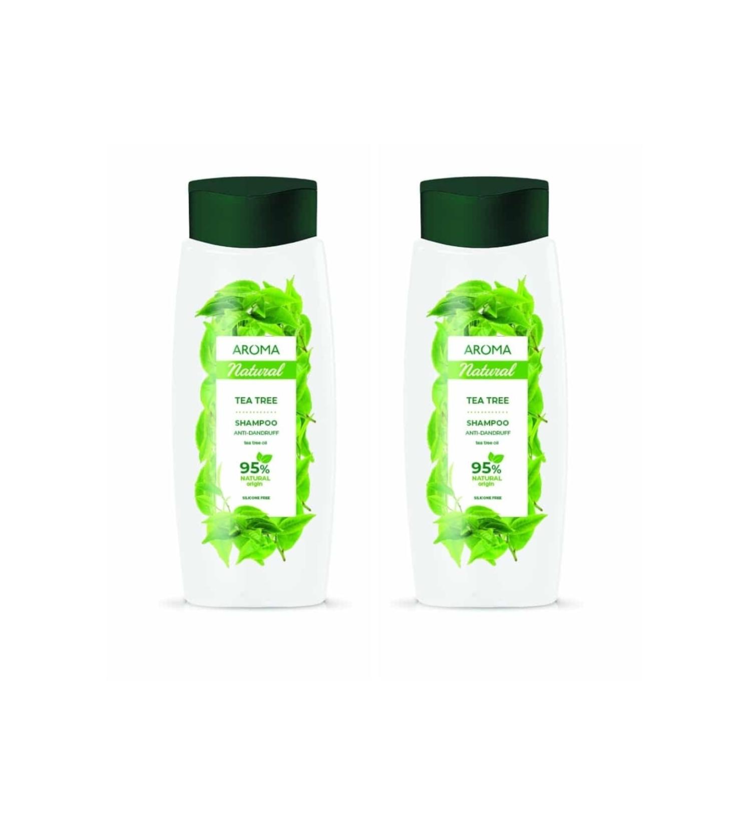 AROMA NATURAL Shampoo Tea Tree Anti-Dandruff 2 X 400 ml