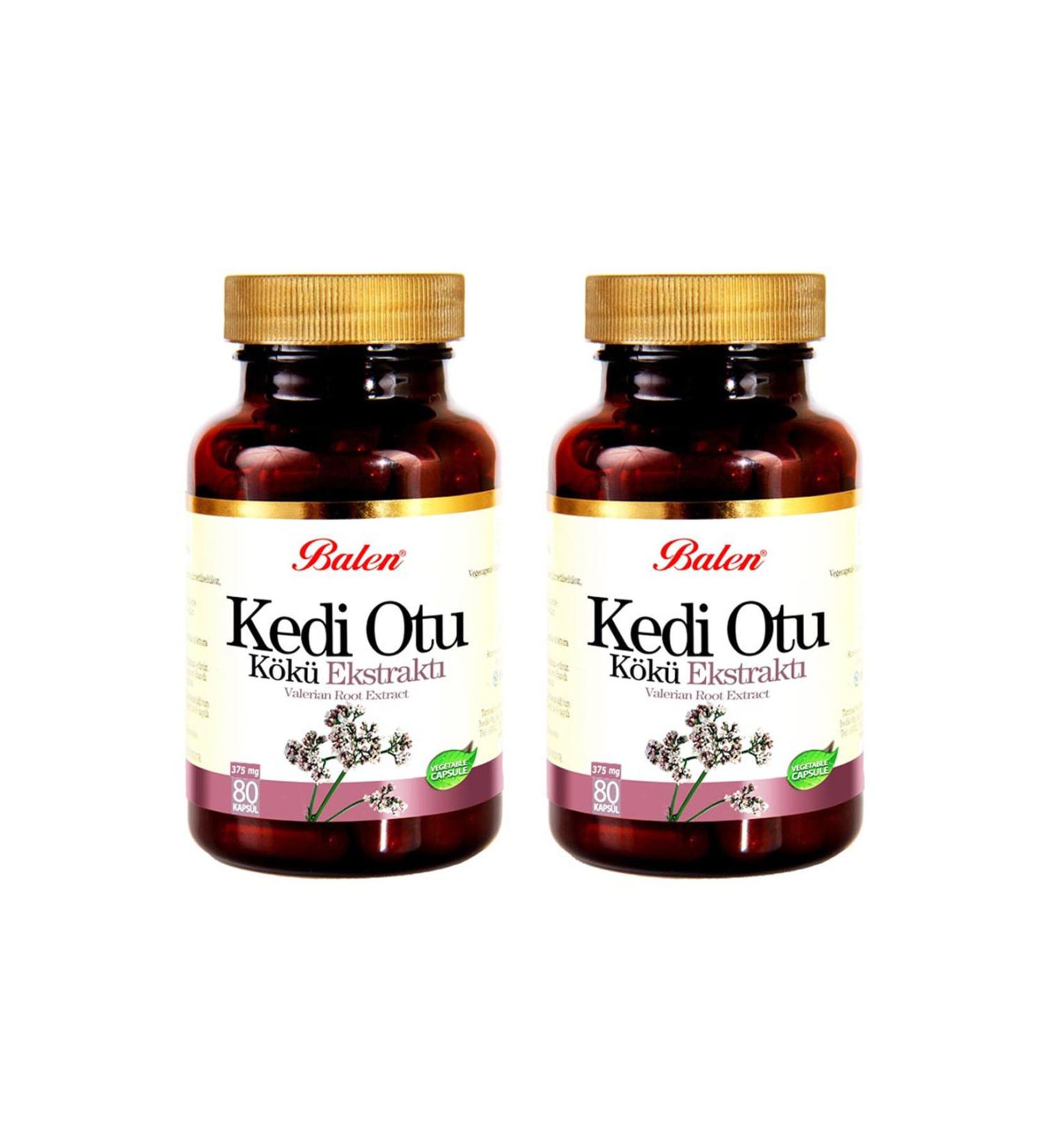 Balen Cat Grass Root Extract (VALERIAN ROOT) 375 Mg 80 Capsules 2 Pieces