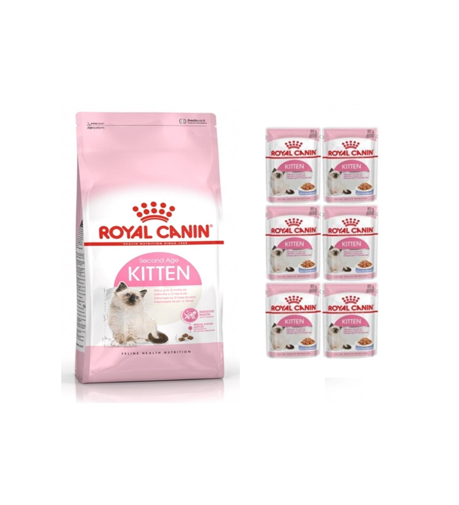 Royal Canin Kitten Kitten Cat Food 2 Kg And 6 Pieces Kitten Jelly Wet Food 6x85gr - Buy Online on GoSupps.com