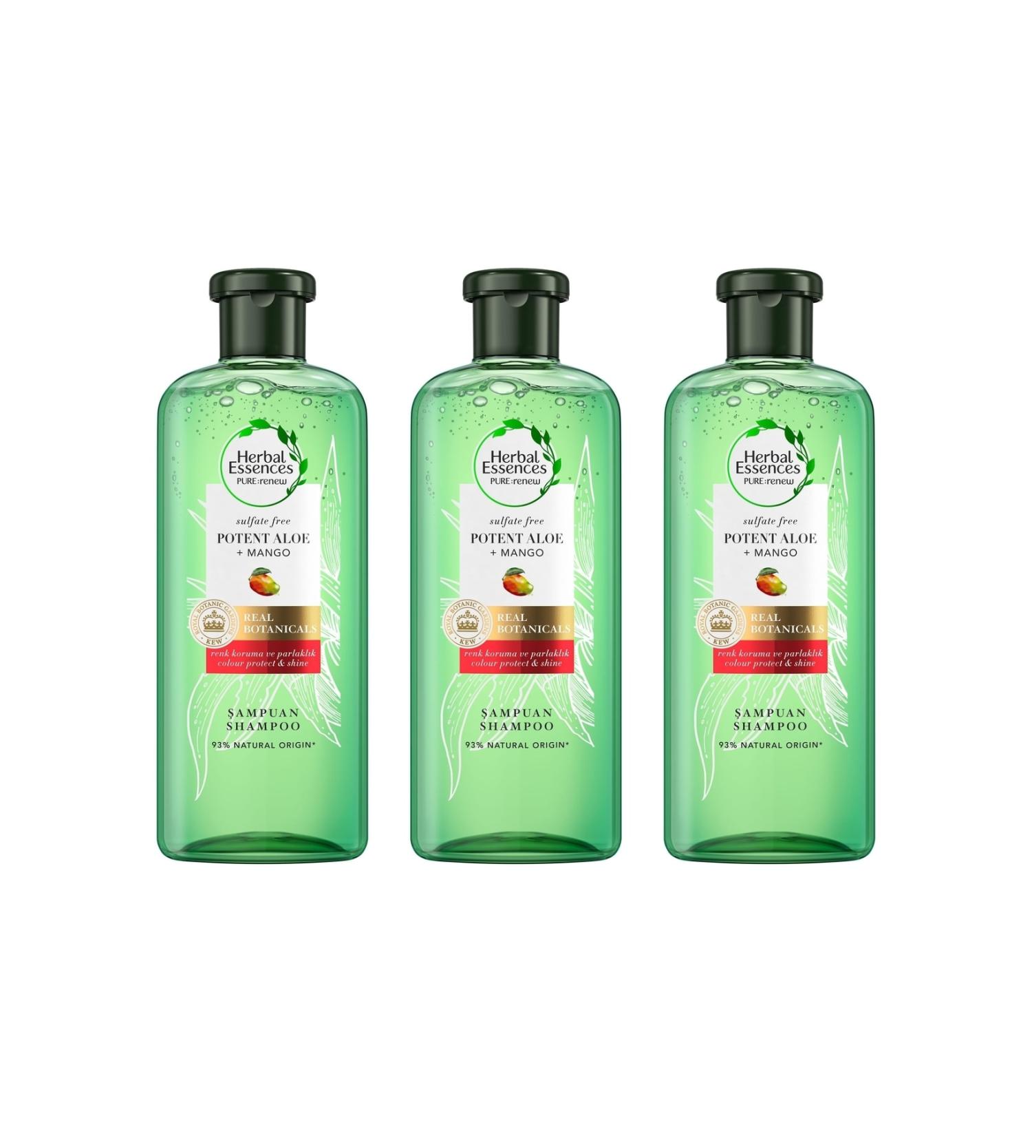 Herbal Essences Sulfate Free Shampoo Aloe Power + Mango 380 Ml X 3 Pcs - Buy Online on GoSupps.com