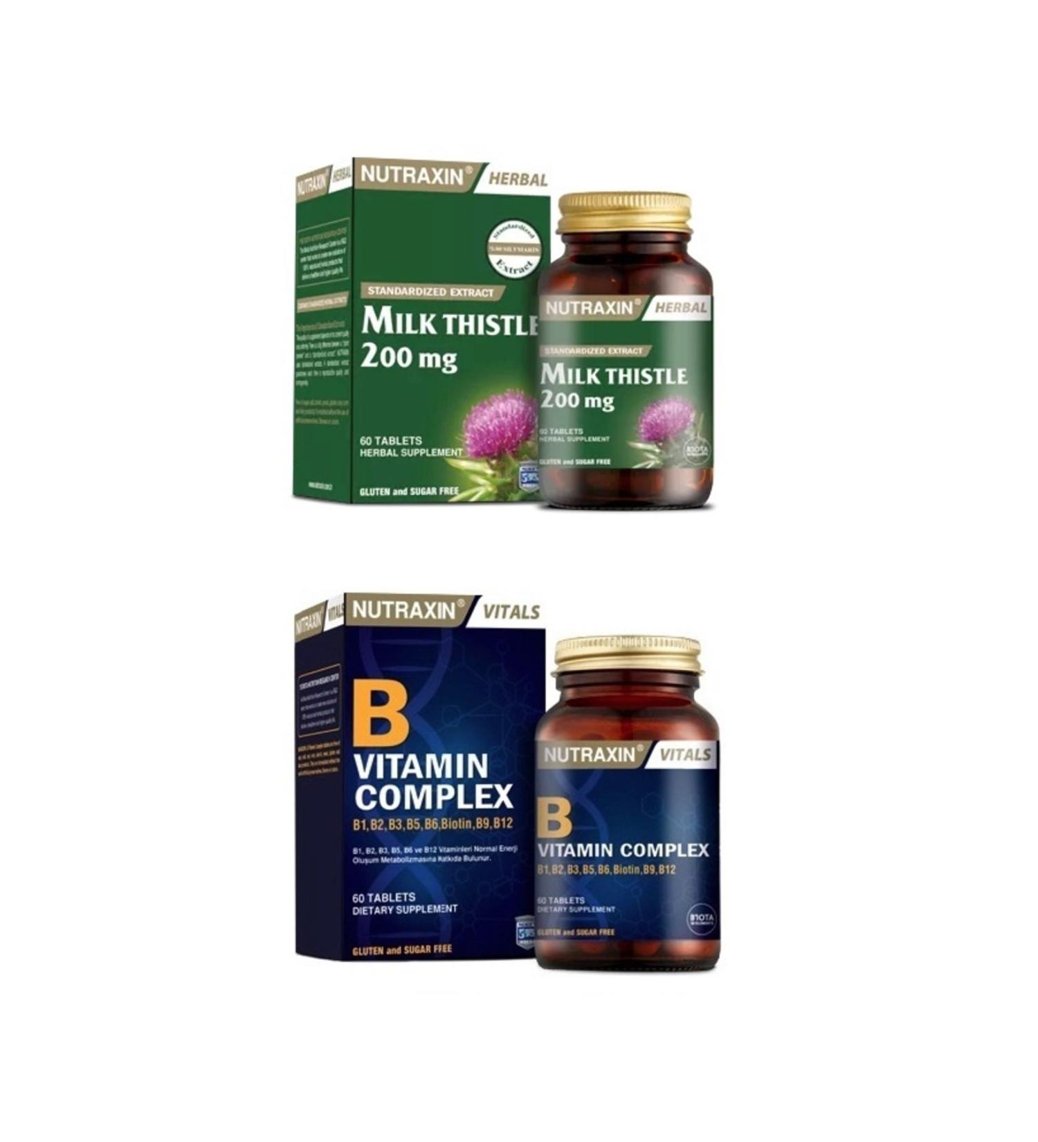 Nutraxin Milk Thistle 60 Tablets + B Vitamin Complex 60 Tablets