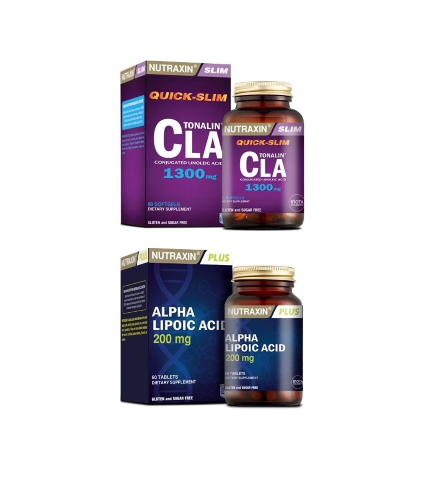Nutraxin Tonalin Cla 1300 Mg 60 Capsules + Alpha Lipoic Acid 200 Mg 60 Tablets
