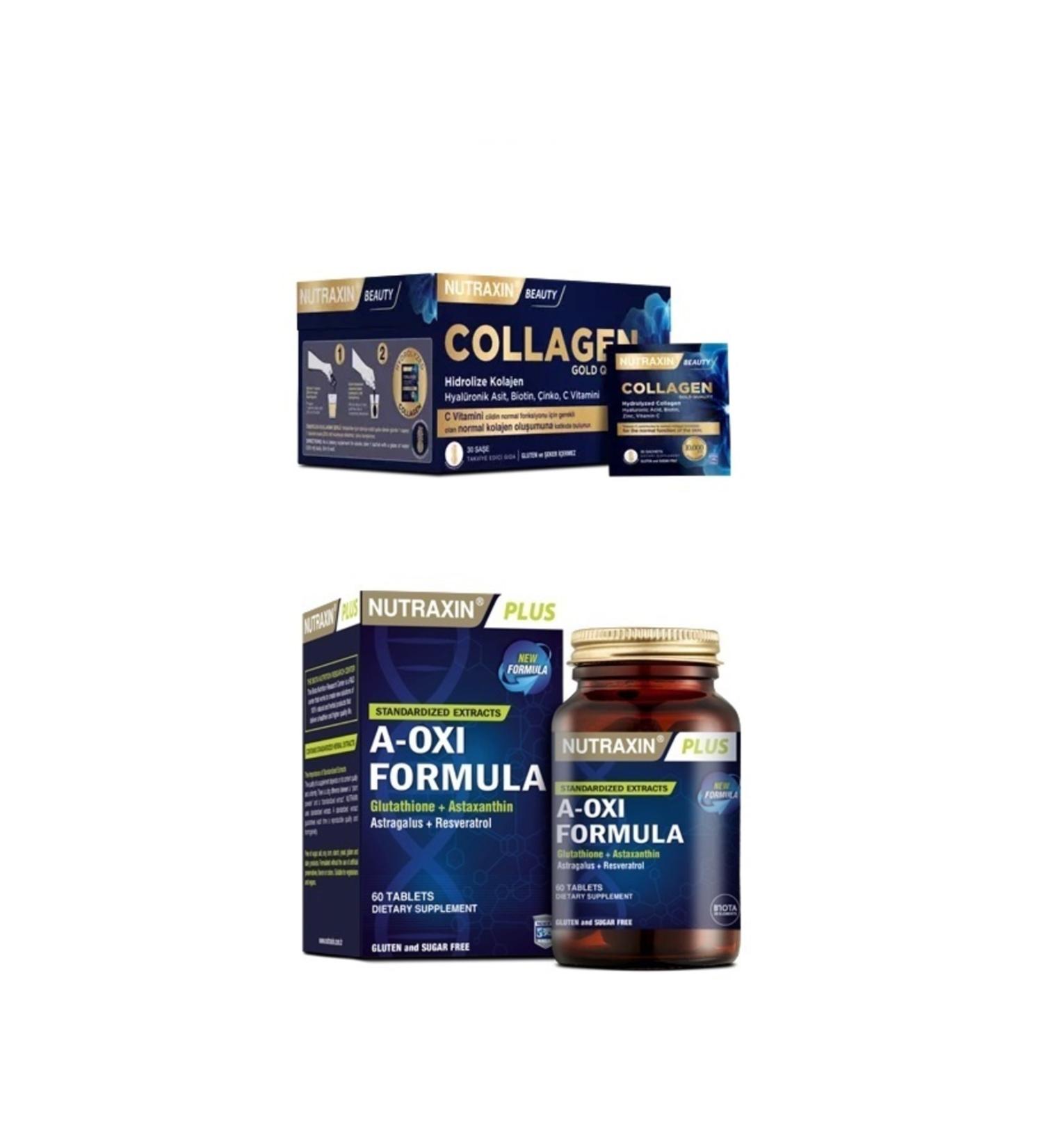 Nutraxin Collagen 30 Sachet 10000 Mg + A-oxi Formula 60 Capsules
