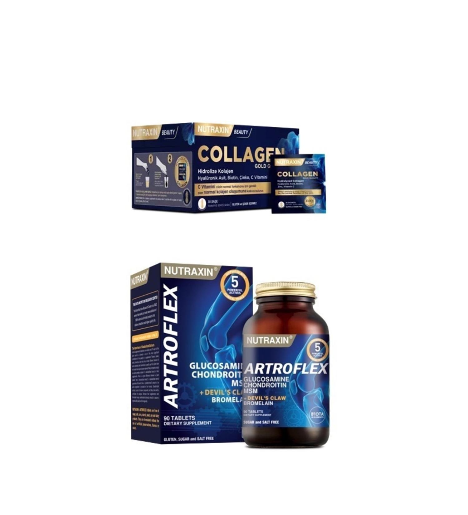 Nutraxin Collagen 30 Sachet 10000 Mg + Artroflex 90 Tablets