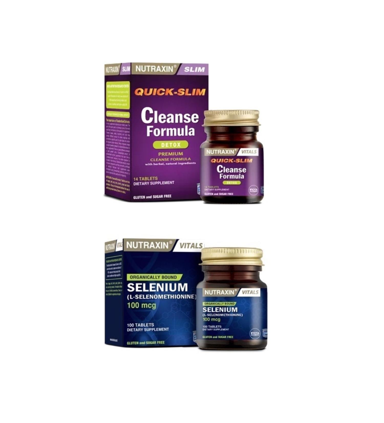 Nutraxin Cleanse Formula 7 Detox 14 Tablets + Selenium 100 Mcg 100 Tablets
