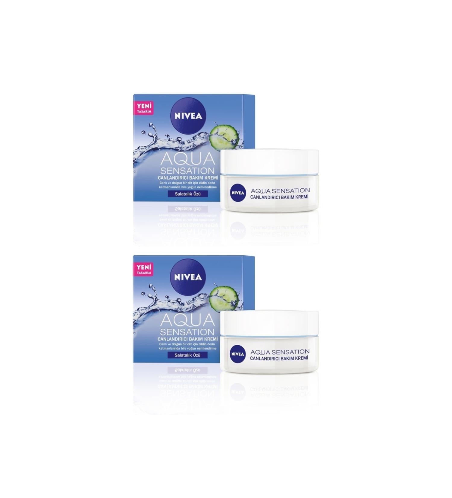 NIVEA Aqua Sensation Revitalizing Care Cream Cucumber Extract 50ml 2-Pack