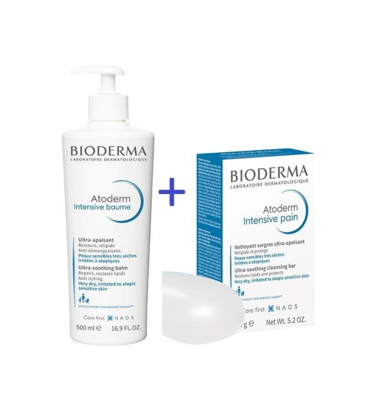 Bioderma Atoderm Intensive Baume 500 Ml + Atoderm Intensive Bar Pain 150 Gr