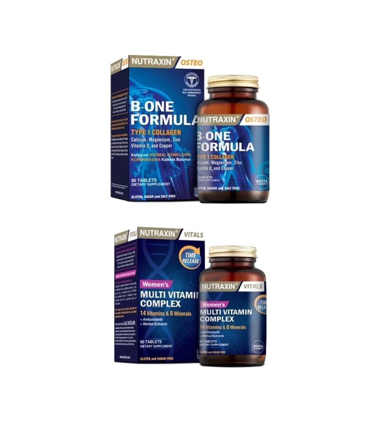 Nutraxin B-one Formula 90 Tablets + Multivitamin and Mineral Complex Women 60 Tablets