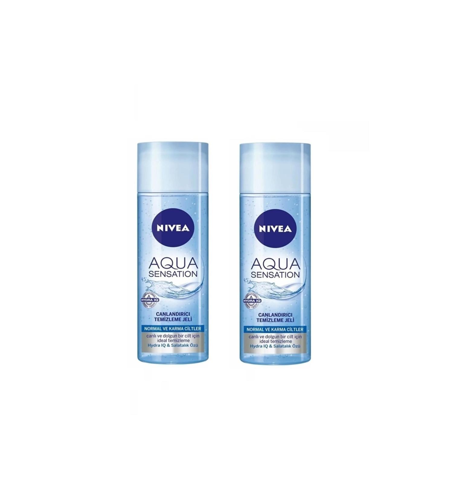 NIVEA Aqua Sensation Refreshing Facial Cleansing Gel 200ml Pack of 2