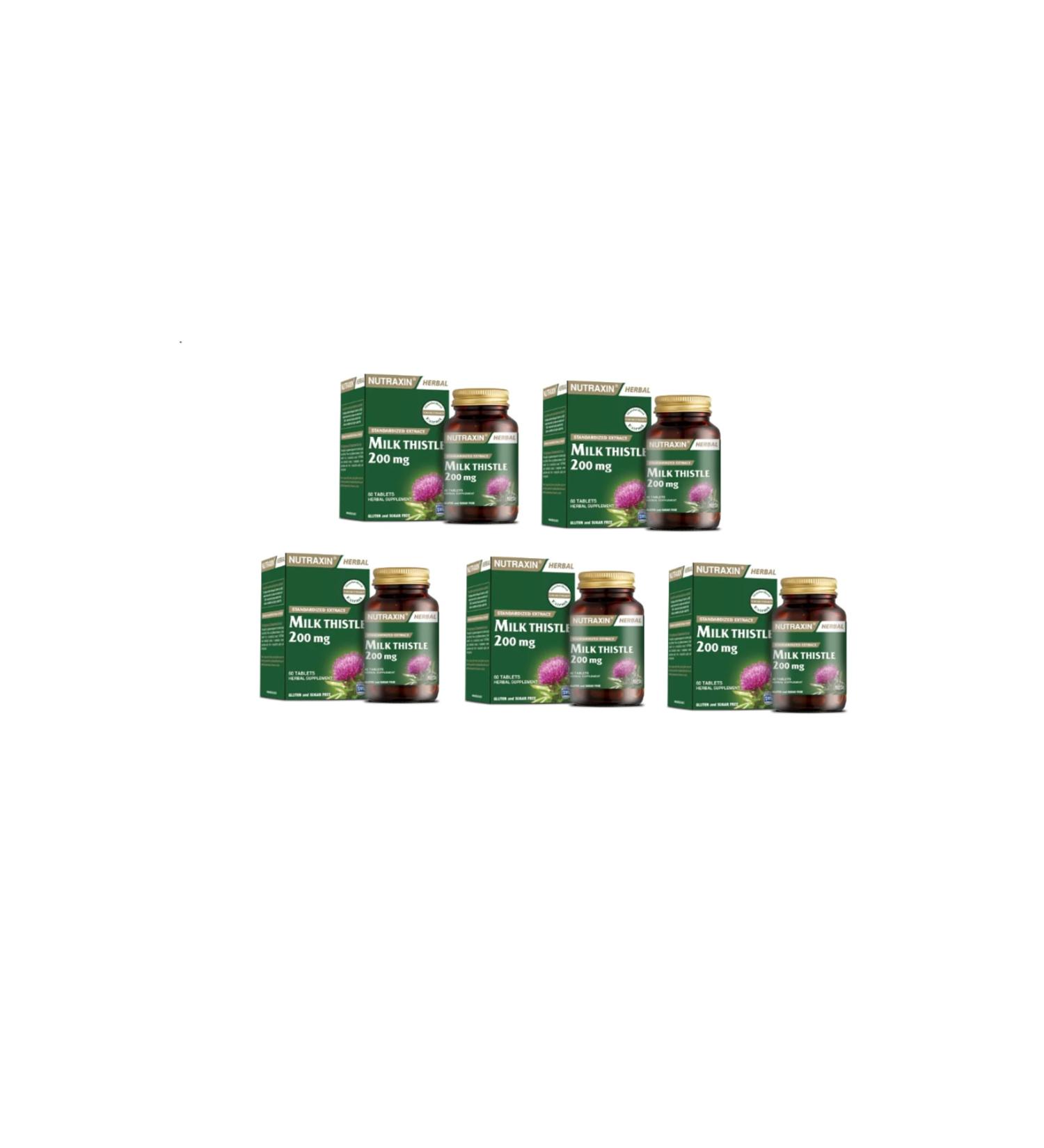 Nutraxin Milk Thistle 60 Tablets X5 Pieces