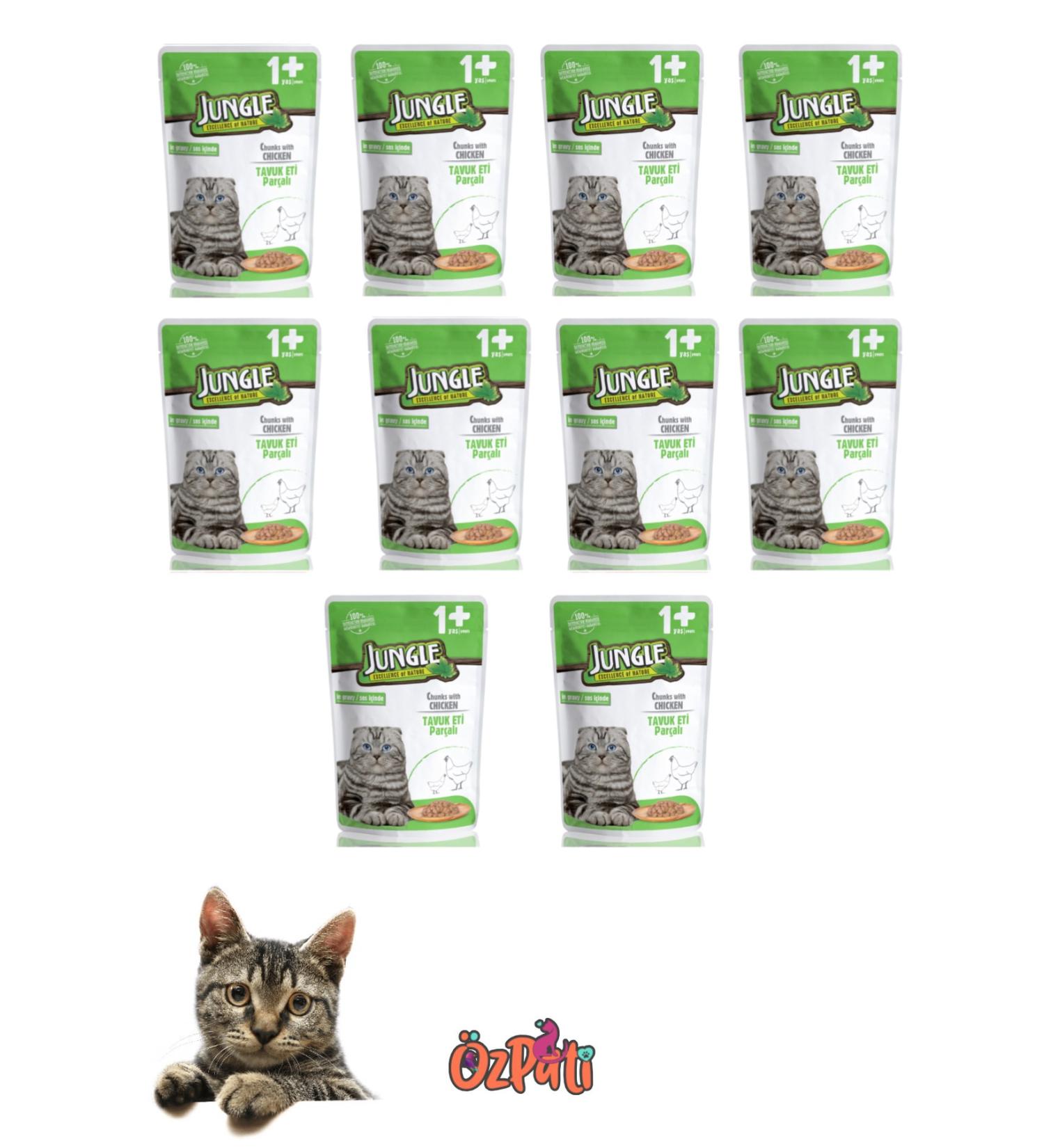 Jungle Street Animals Wet Food 100 Gr X 10 Pack Chicken Meat