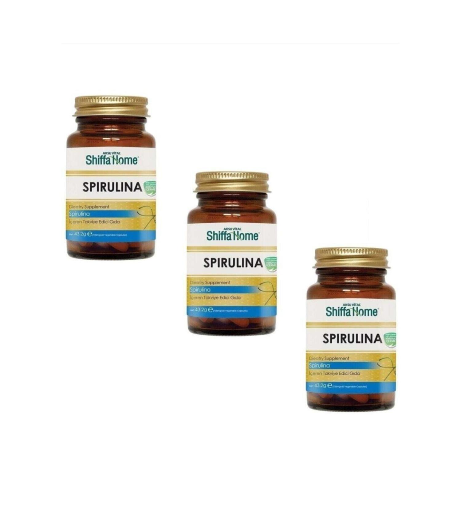 Shiffa Home Spirulina 720 mg 60 Capsules X 3 Pieces