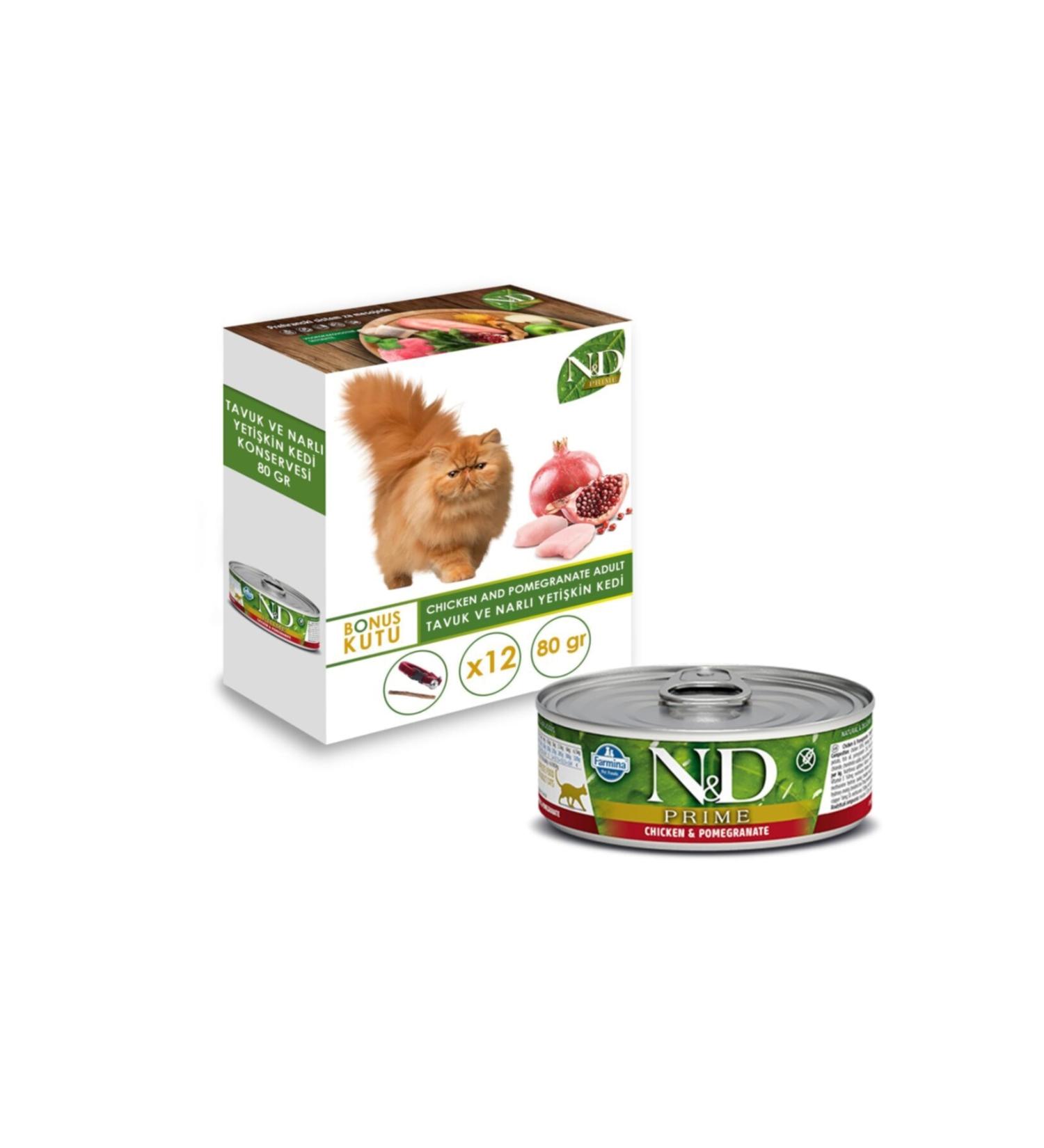 N & D Nd Prime Grain Free Chicken Pomegranate Adult Cat Canned Food 12x80 gr