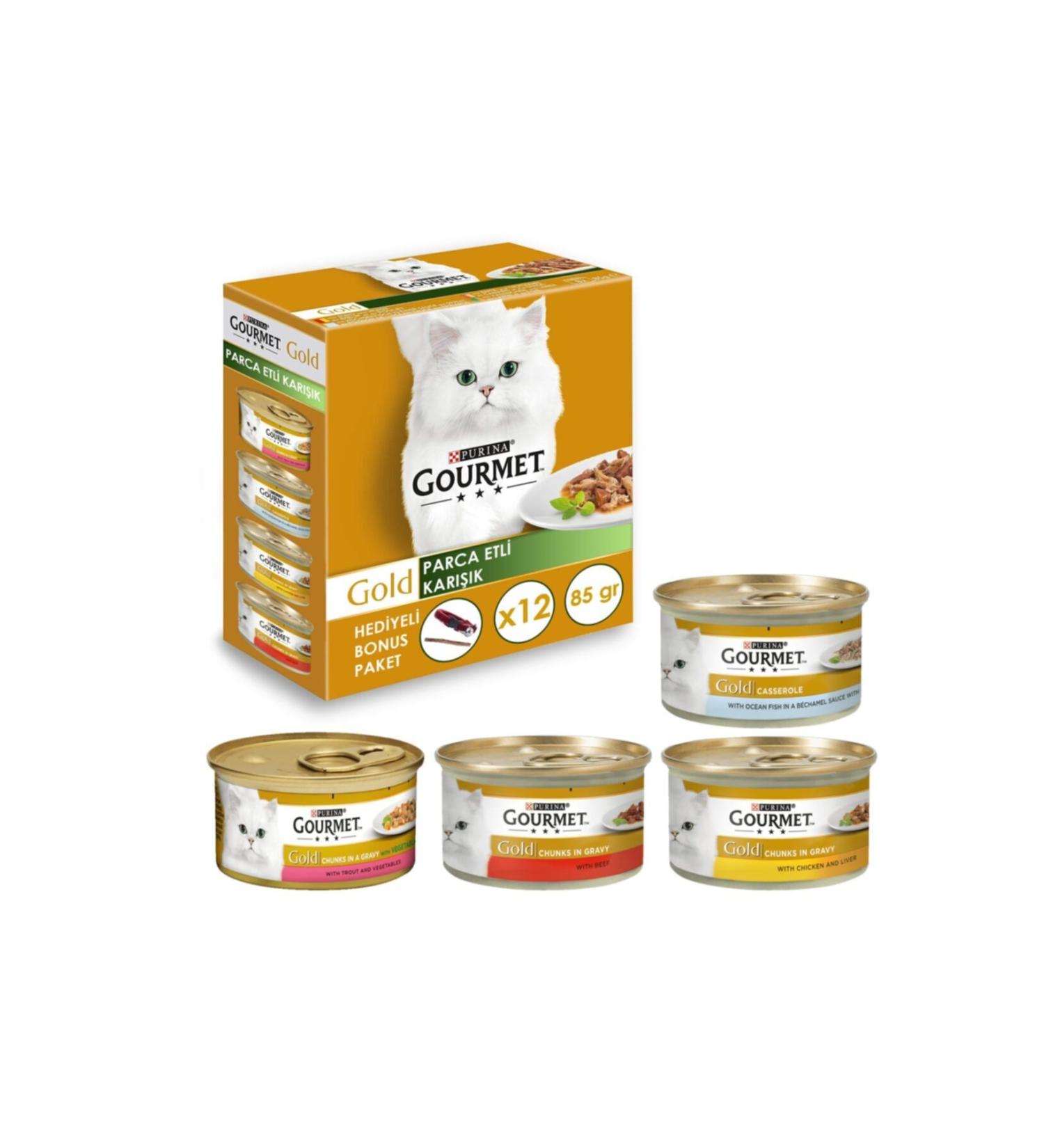 Gourmet Gourmet Piece Meat Sauce Mixed Cat Wet Food 12x85 gr