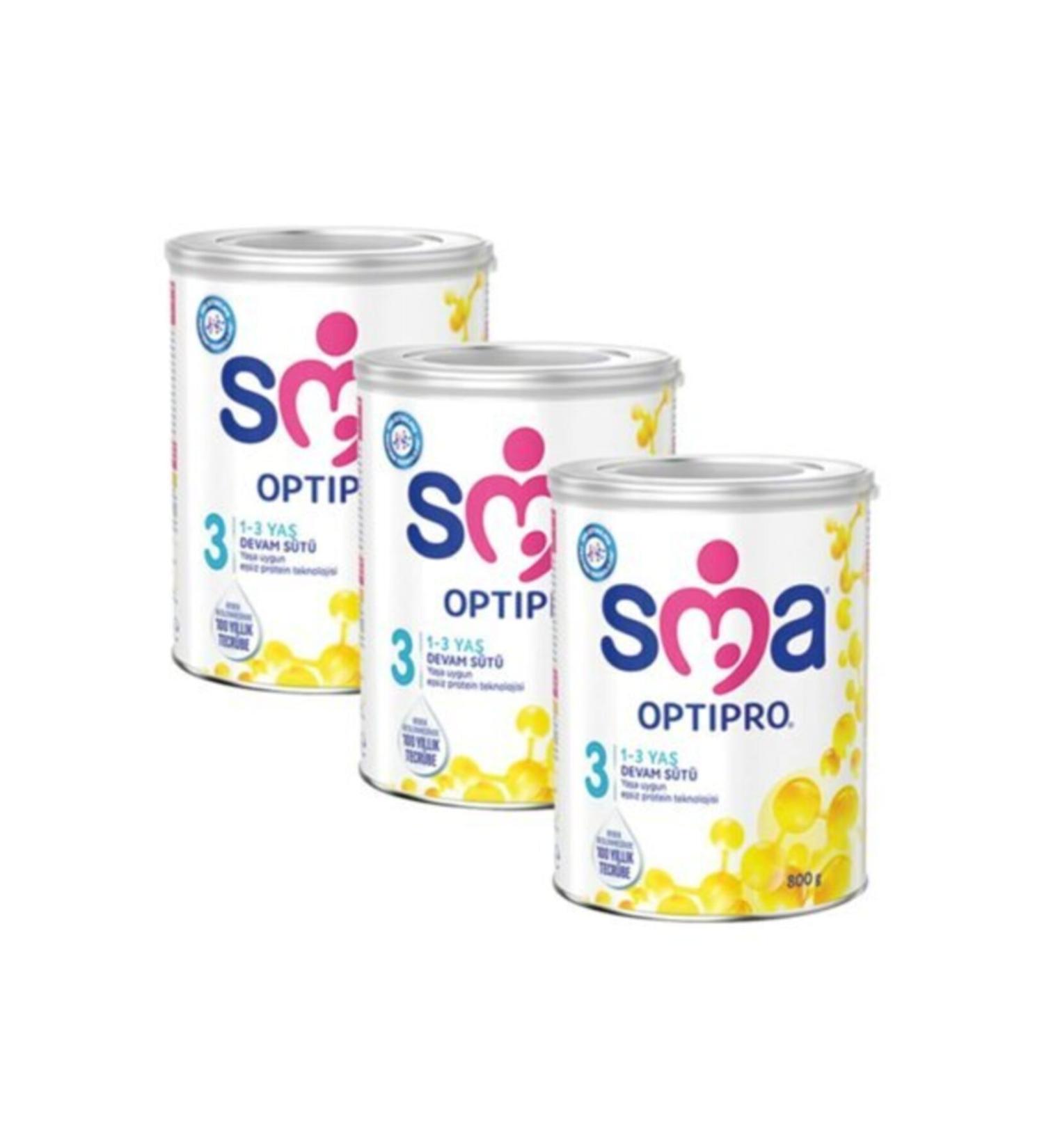 SMA 3 Optipro Follow-On Milk 800 gr X 3 Pieces