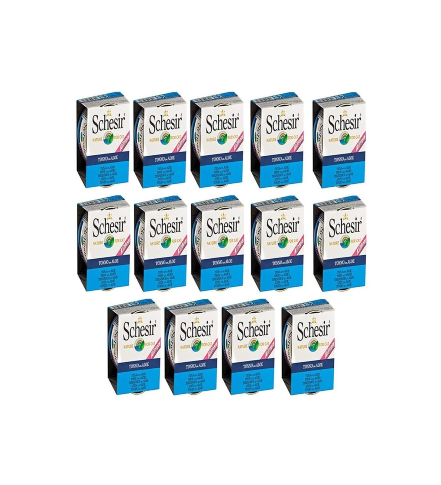 Schesir Tuna and Aloe Vera Wet Kitten Food 85 gr 14 Pieces