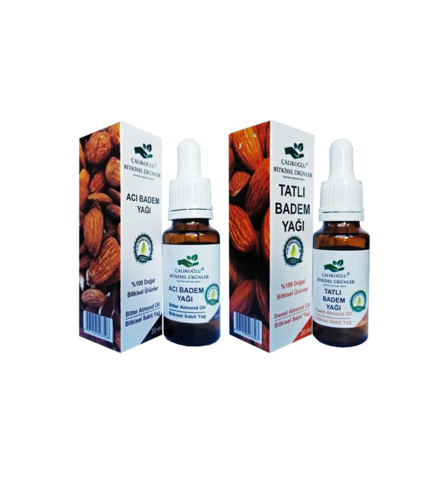 al ko lu Herbal Products Bitter Almond Oil Sweet Almond Oil 2-Pack Advantage Pack 20 Ml