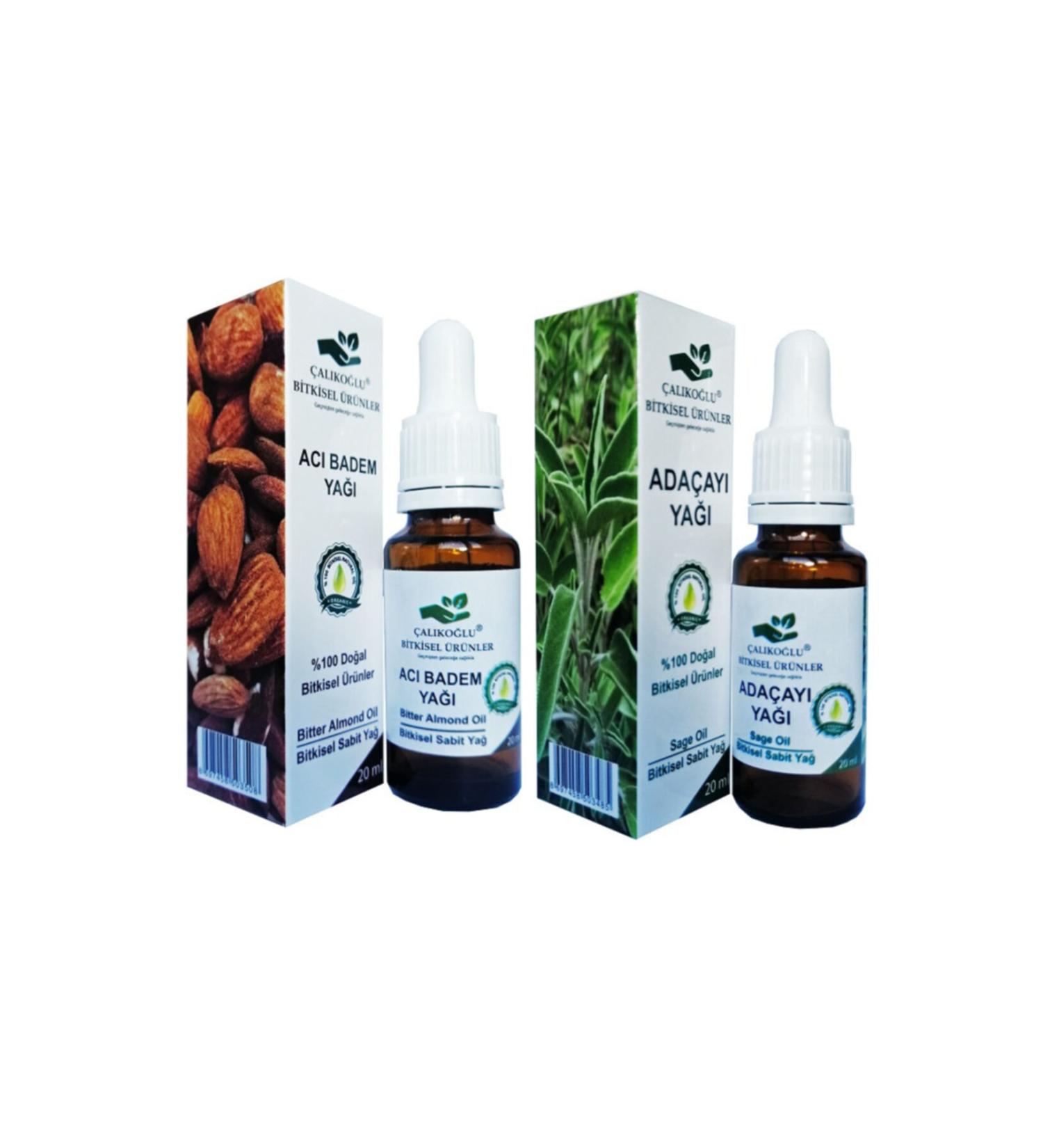 al ko lu Herbal Products 5% Bitter Almond Oil Sage Oil Advantage Package 20 ml 2-pack