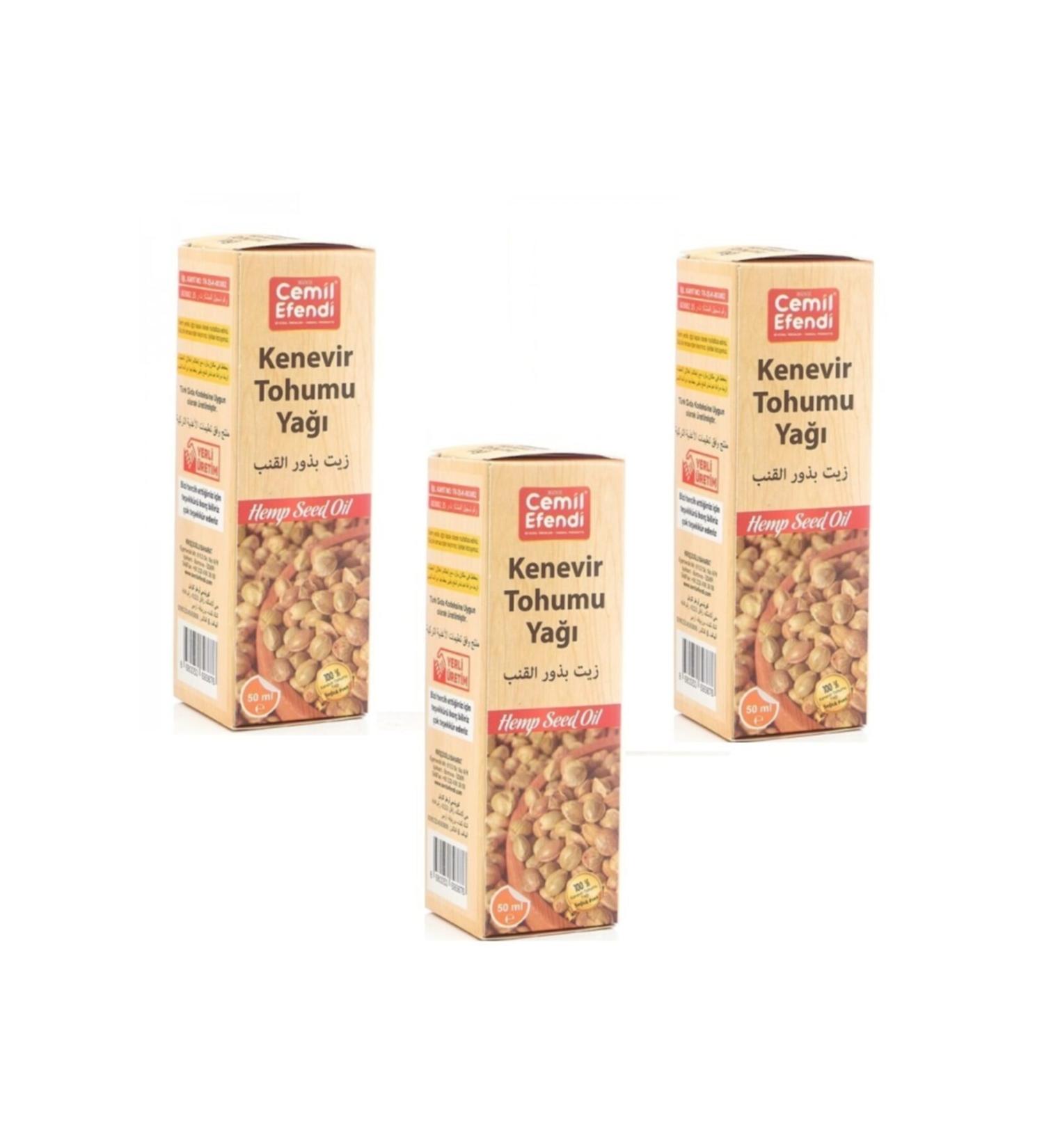 Cemil Efendi Cemilefendi Hemp Oil Cold Press 3 Pieces 50 Ml