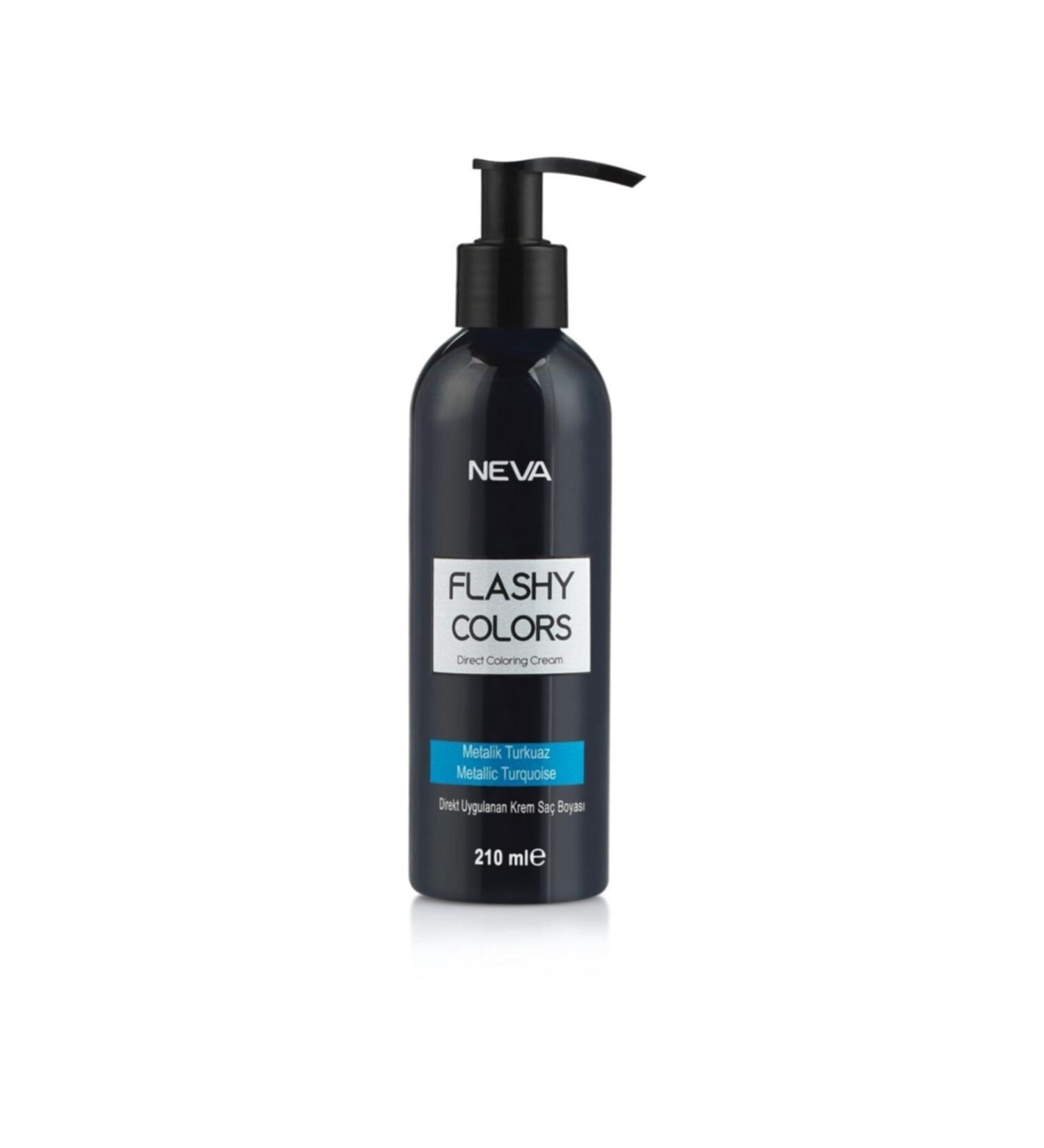 Neva Flashy Colors Metallic Turquoise Direct Applied Hair Dye 210 ml
