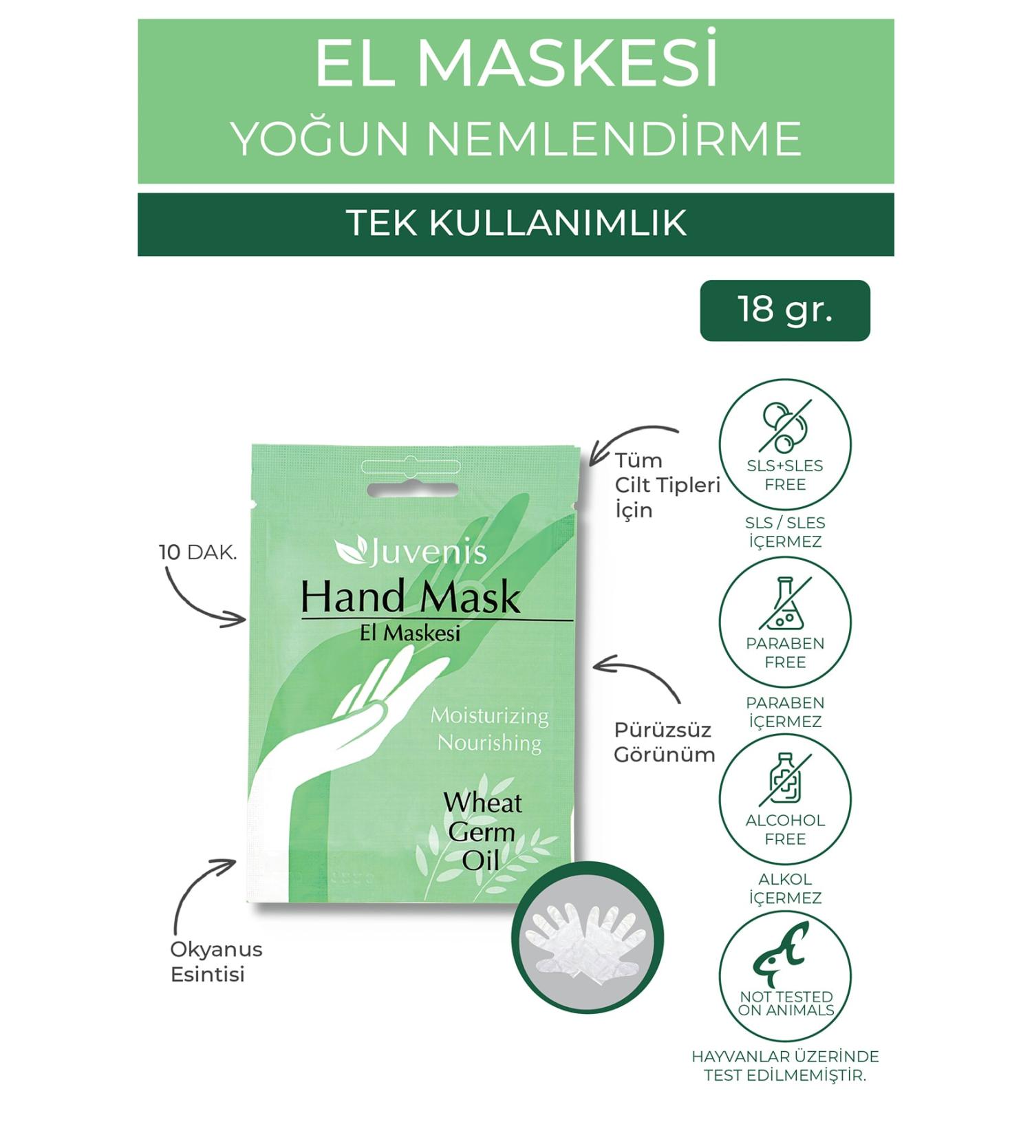 Juvenis Effective Moisturizing and Nourishing Wheat Oil Hand Care Mask for Dry Skin 18gr - Buy Online on GoSupps.com