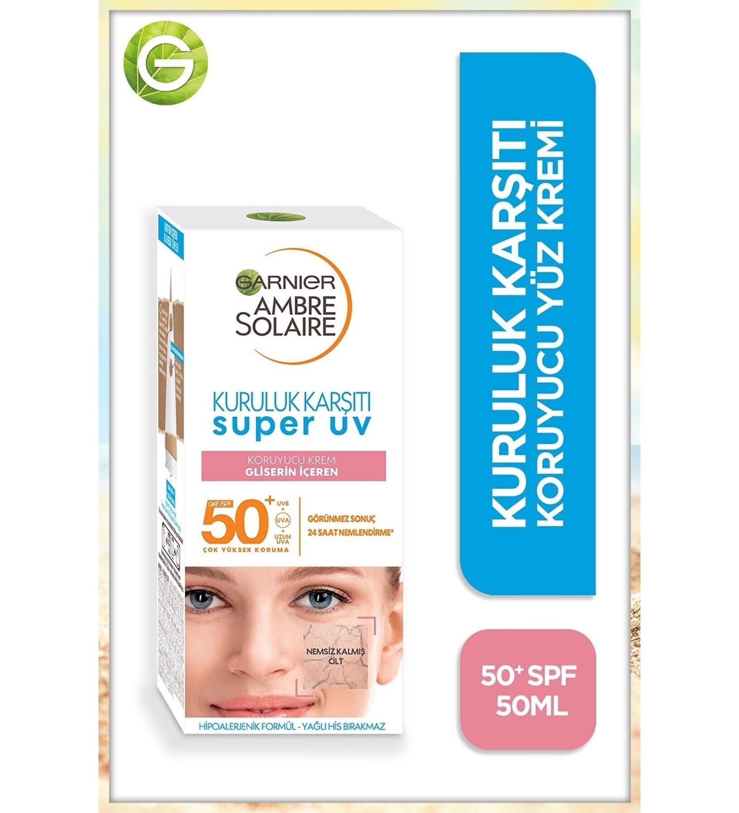 Garnier Ambre Solaire Sensitive Advanced Anti-Dryness Sunscreen Face Cream Spf50 50ml - Buy Online on GoSupps.com