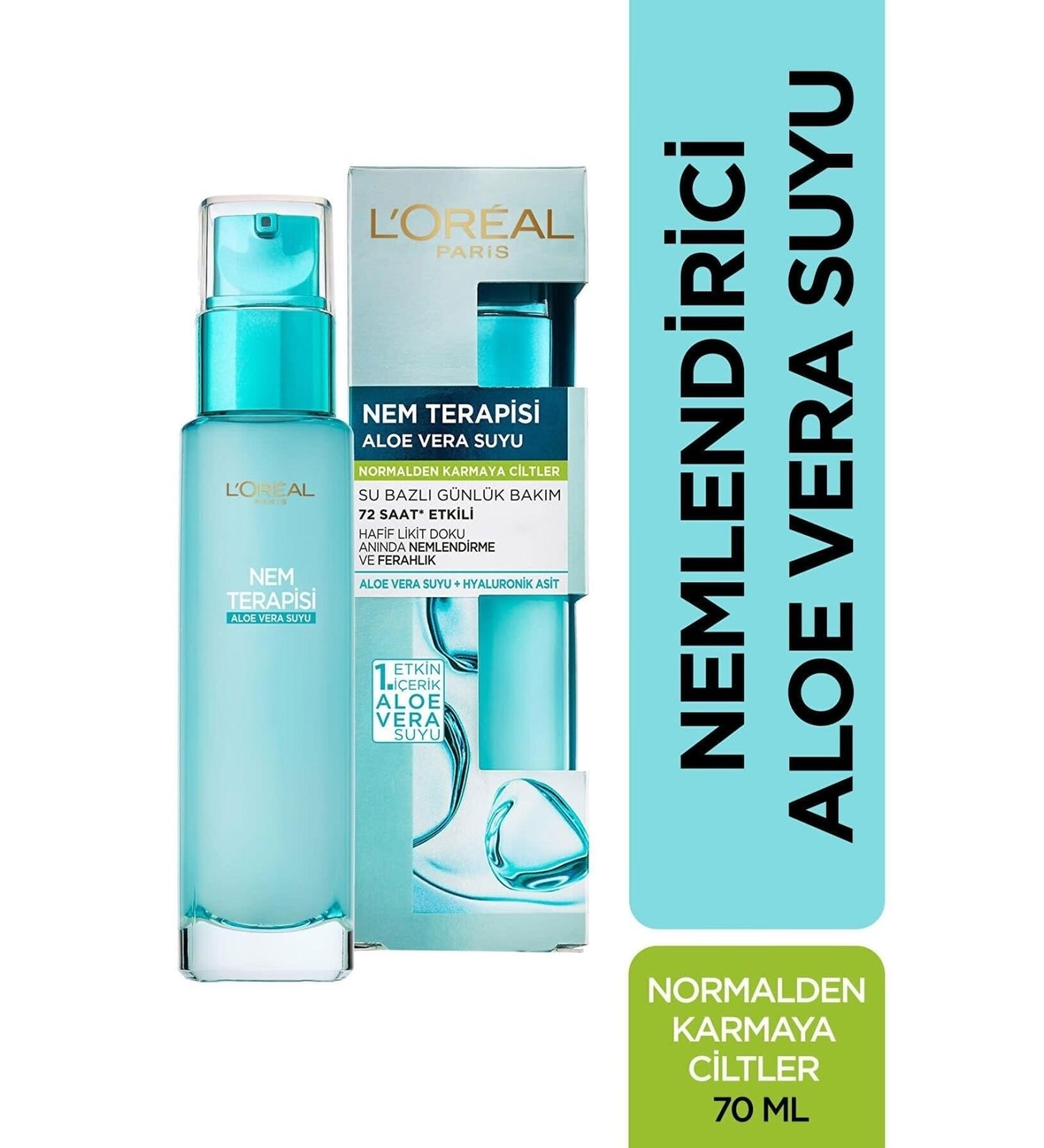 L'Oreal Paris Moisture Therapy Aloe Vera Water Normal to Combination Skin Water Based Daily Care 70 ml - Buy Online on GoSupps.com