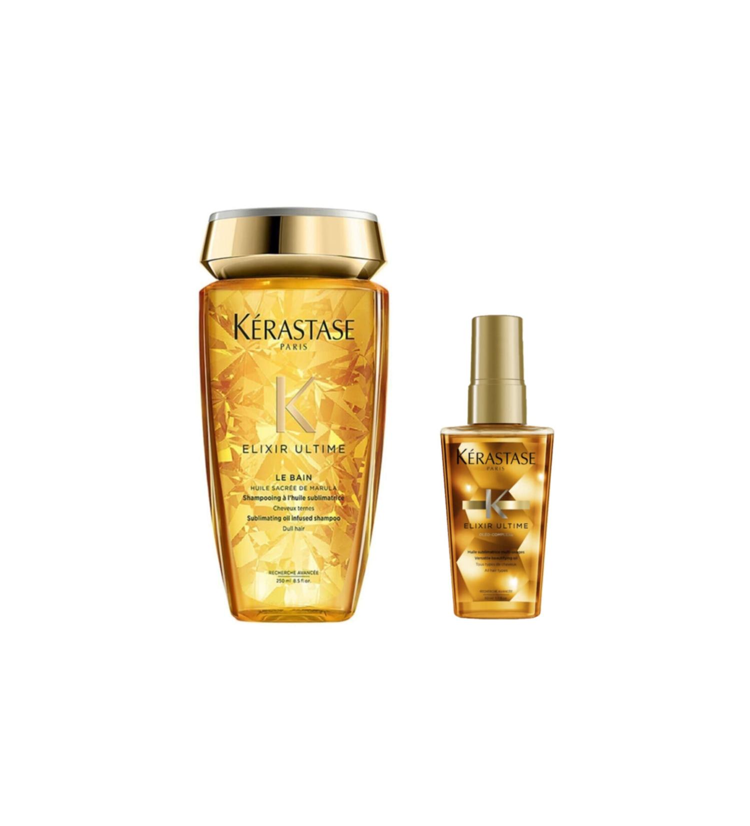 Kerastase Shine Shampoo - Le Bain 250 ml + Elixir Care Oil 50 ml