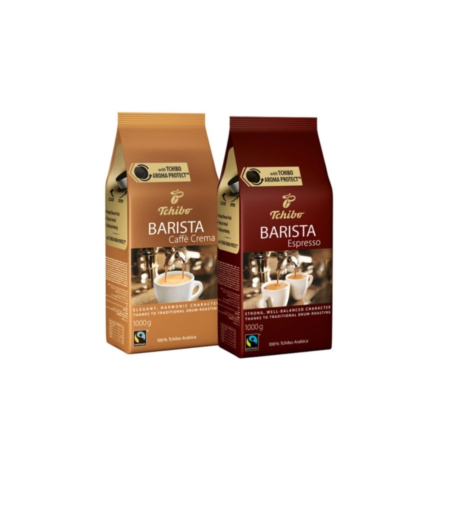 Tchibo Barista Series Espresso + Crema Bean Coffee 1000 Gr Set of 2
