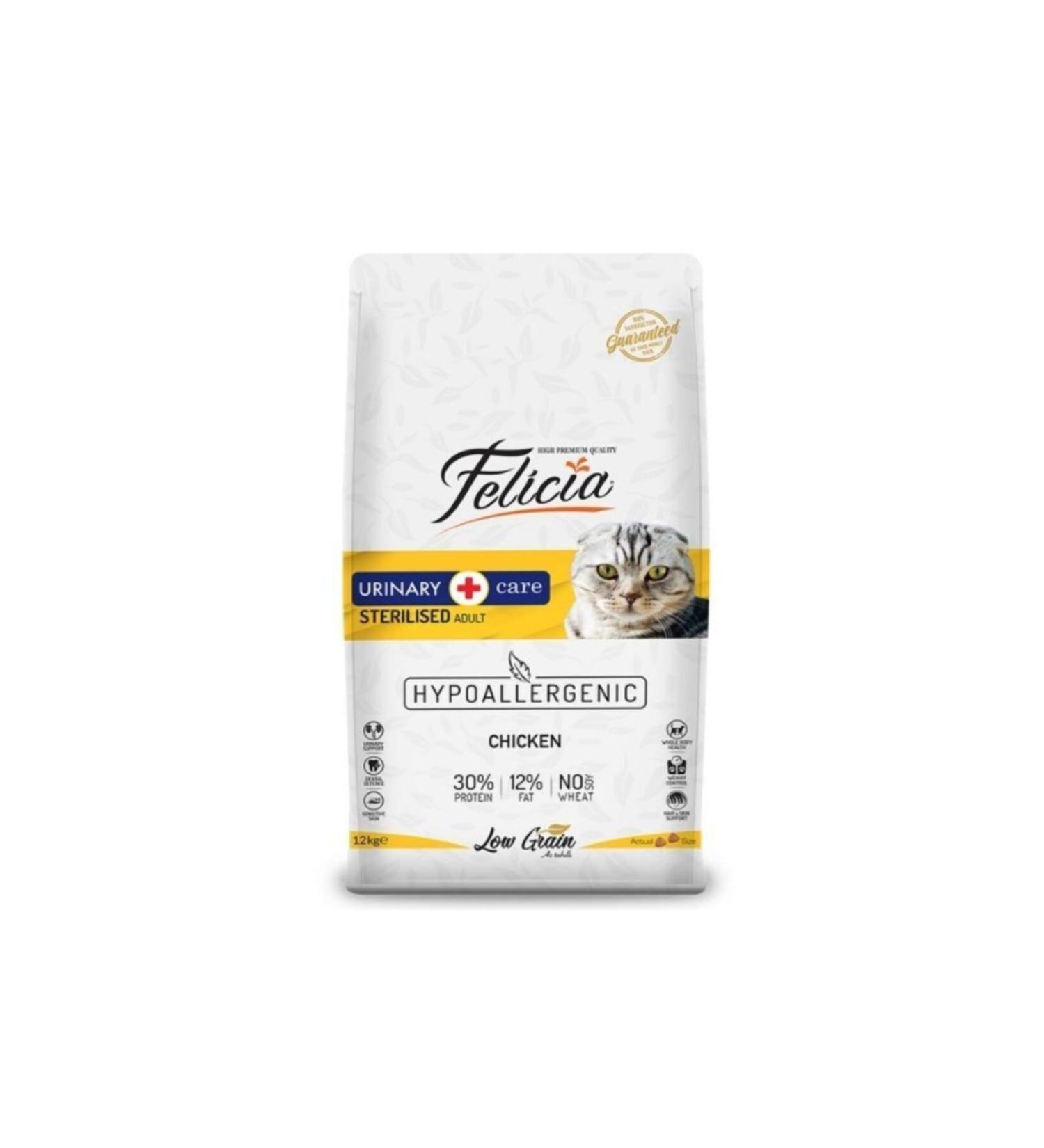 Felicia Low Grain Sterilized Chicken Hypoallergenic Cat Food 12 kg