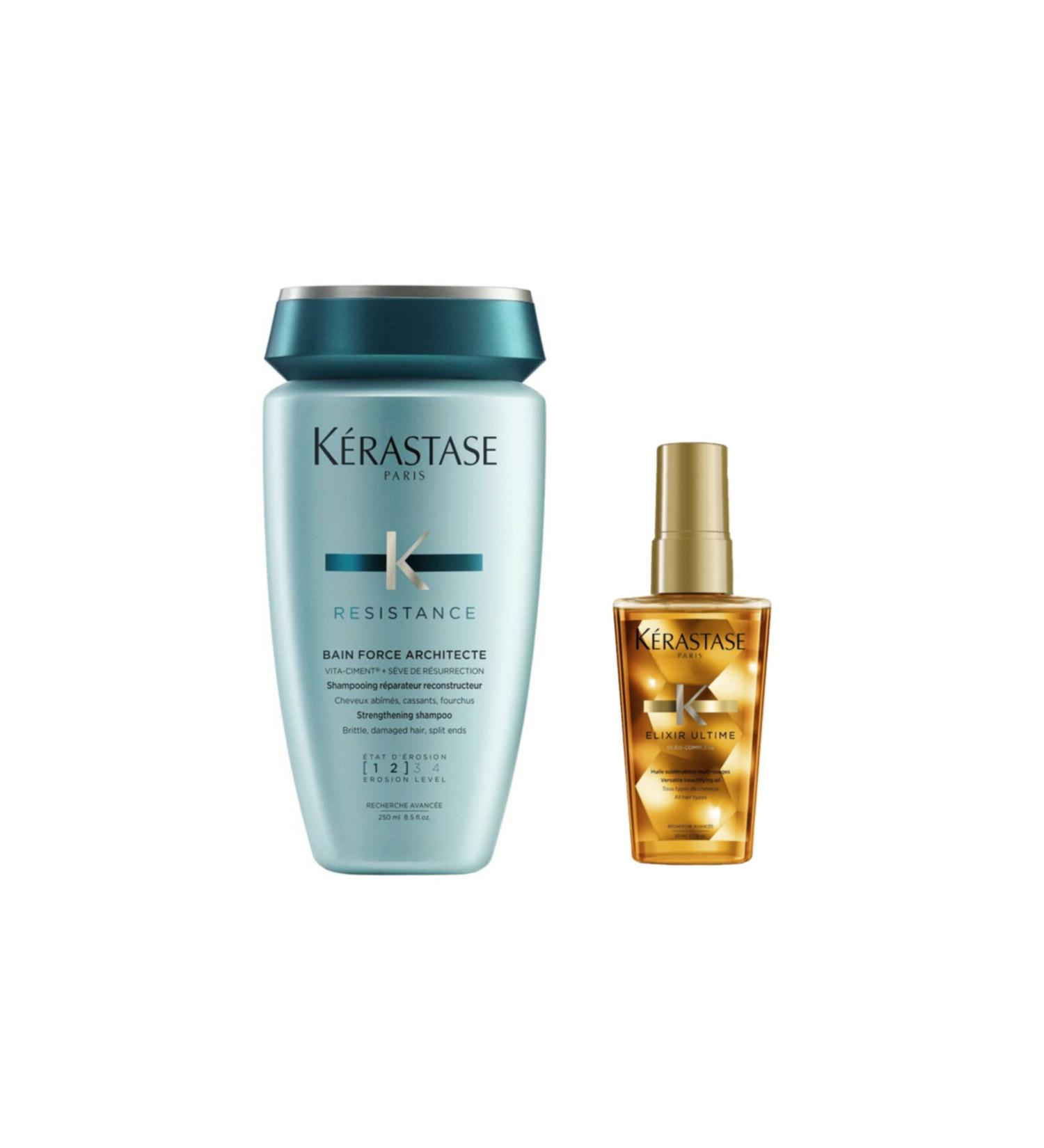 Kerastase Bain Force Architecte 250 ml And Elixir Care Oil 50 ml